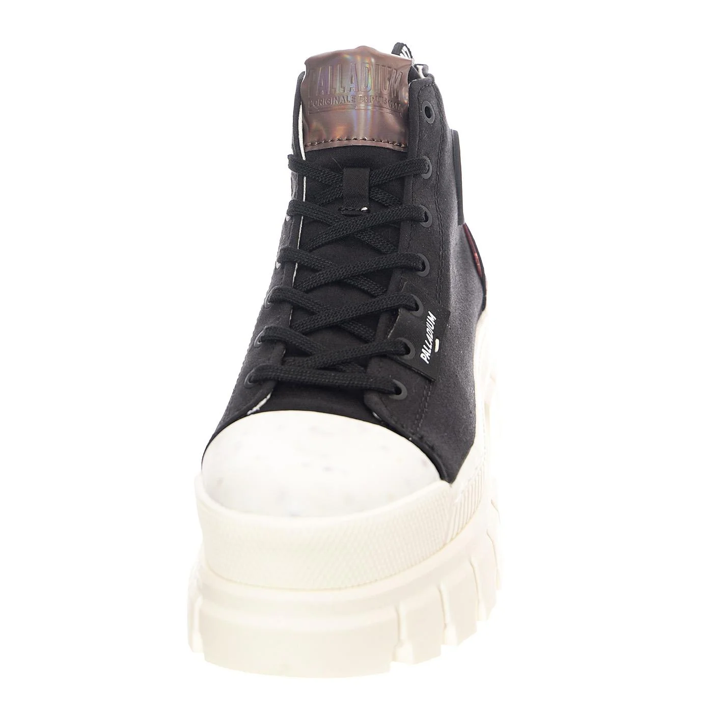 W' Revolt Hi Black / Marshmallow - Scarpe Stringate Profilo Alto Donna Nere Donna PALLADIUM - Image 3