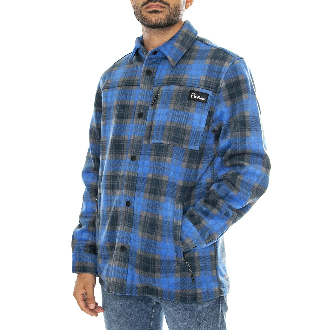 Checked Polar Fleece Vallarta Blue - Giacca Uomo Multicolore Uomo PENFIELD