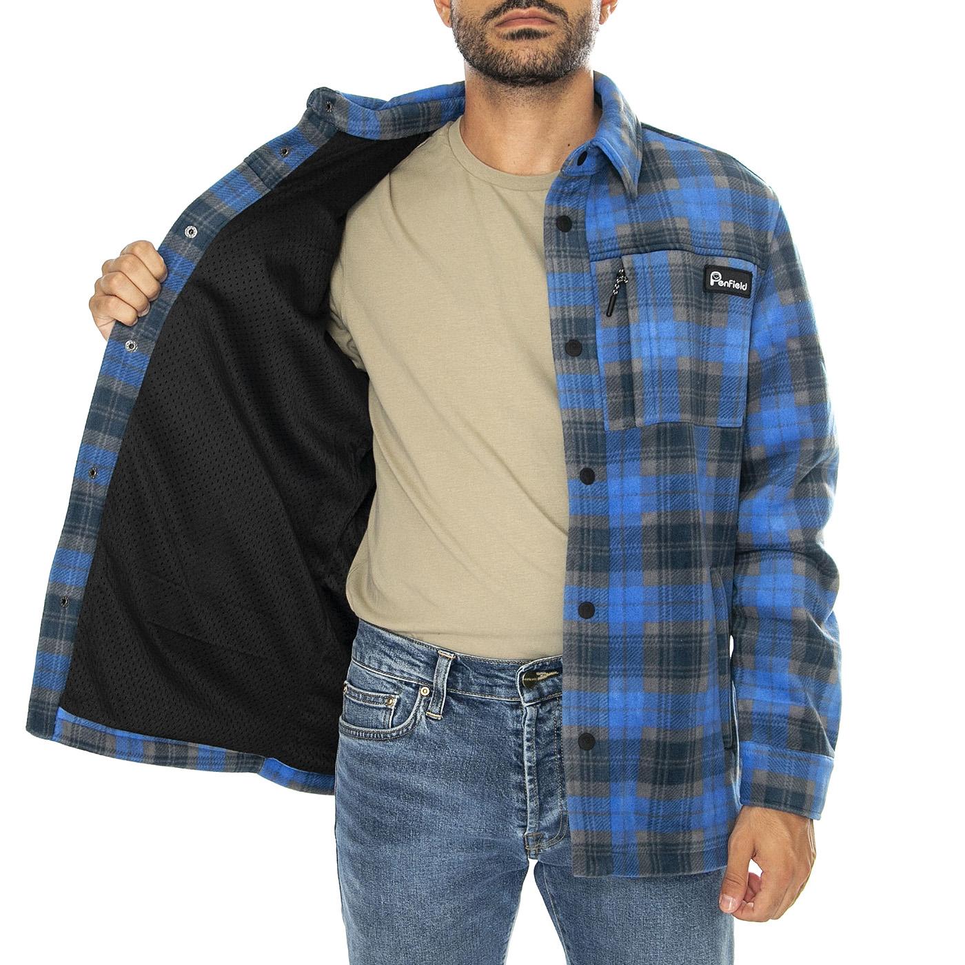 Checked Polar Fleece Vallarta Blue - Giacca Uomo Multicolore Uomo PENFIELD - Image 4