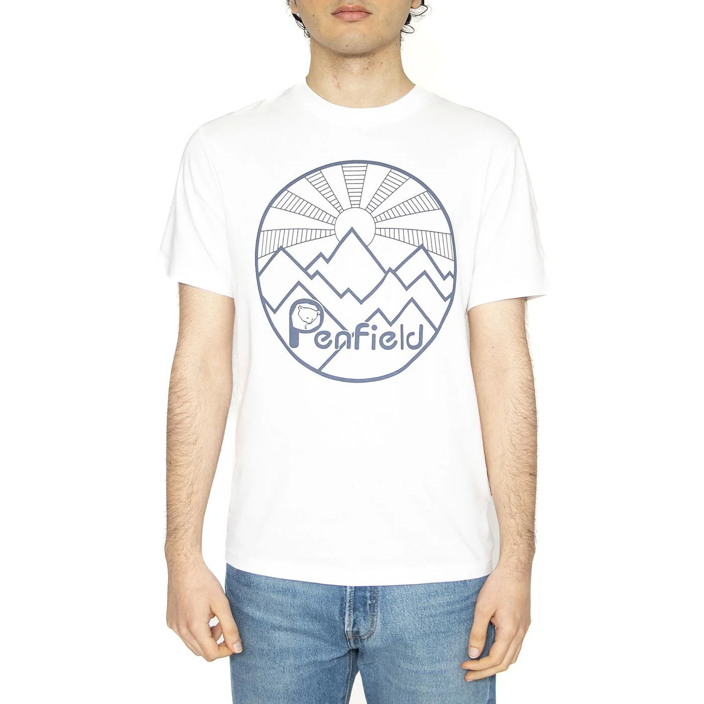 Penfild Circular Sun Mountain Bright White - Maglietta Girocollo Uomo Bianca  Uomo PENFIELD - Image 2