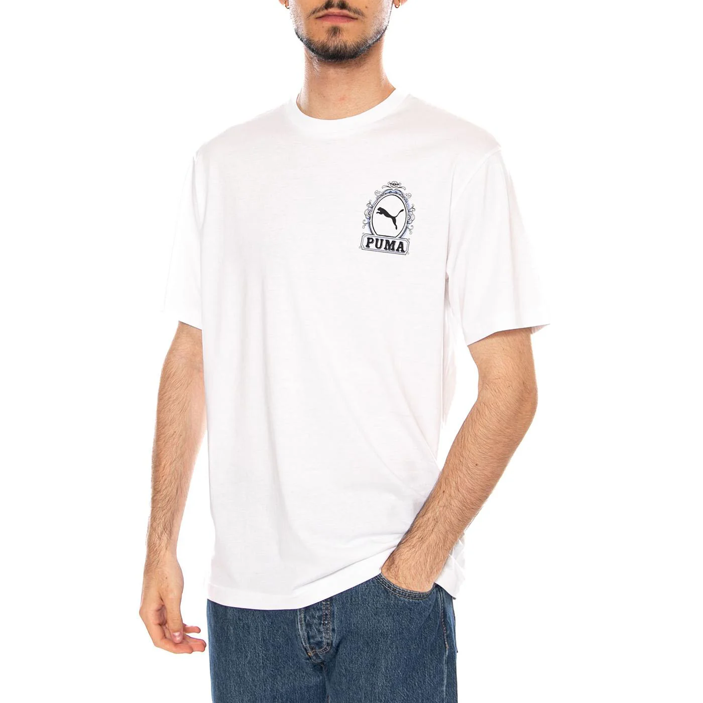 GRAPHIC TEE WHITE - Maglietta Girocollo Uomo Bianca Uomo PUMA