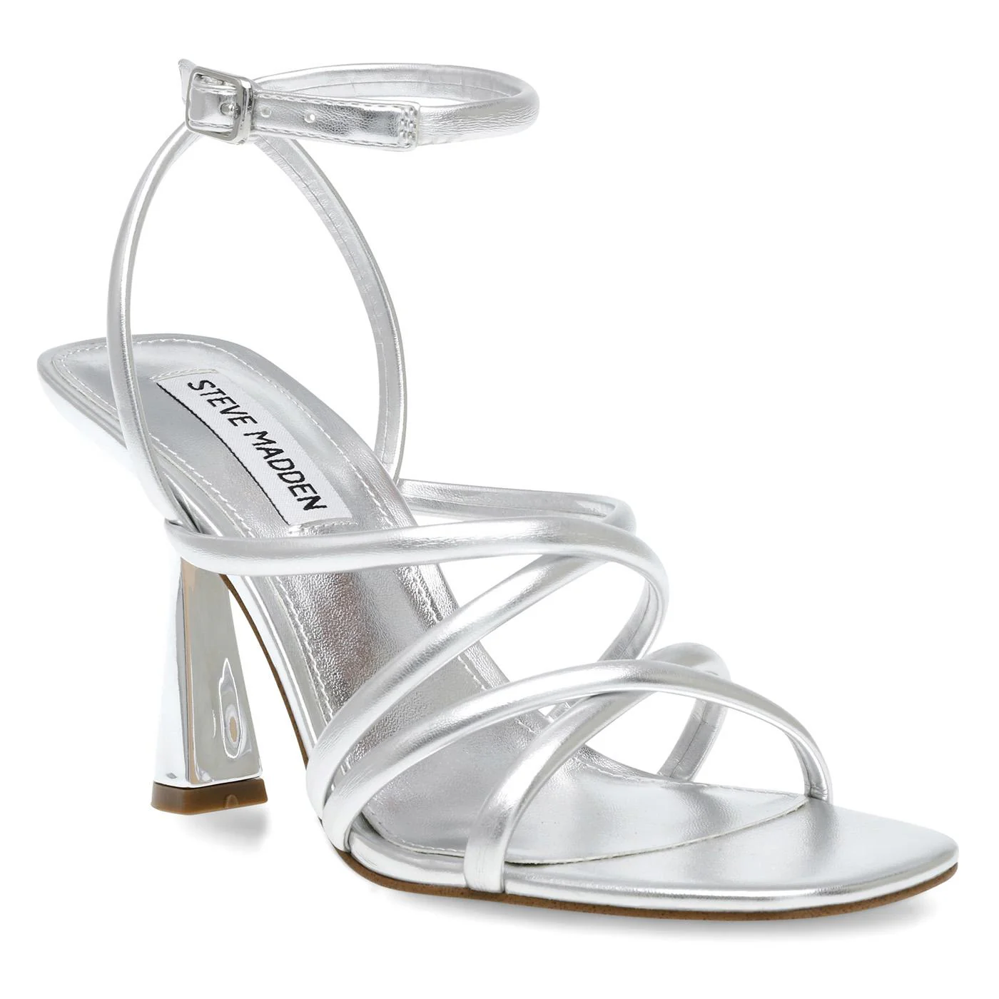 AT-LAST SILVER SYNTHETIC - Sandali con Tacco Alto Donna Argento Donna STEVE MADDEN