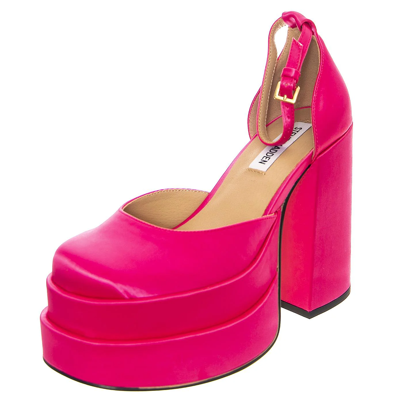 CHARLIZE PNK SATIN - Sandali con Tacco Quadrato e Plateau Donna Rosa  Donna STEVE MADDEN