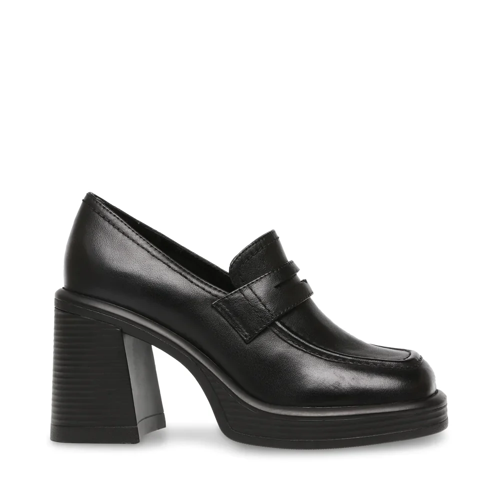 FAR-OUT BLACK LEATHER - Mocassini con Tacco Alto Donna Neri Donna STEVE MADDEN