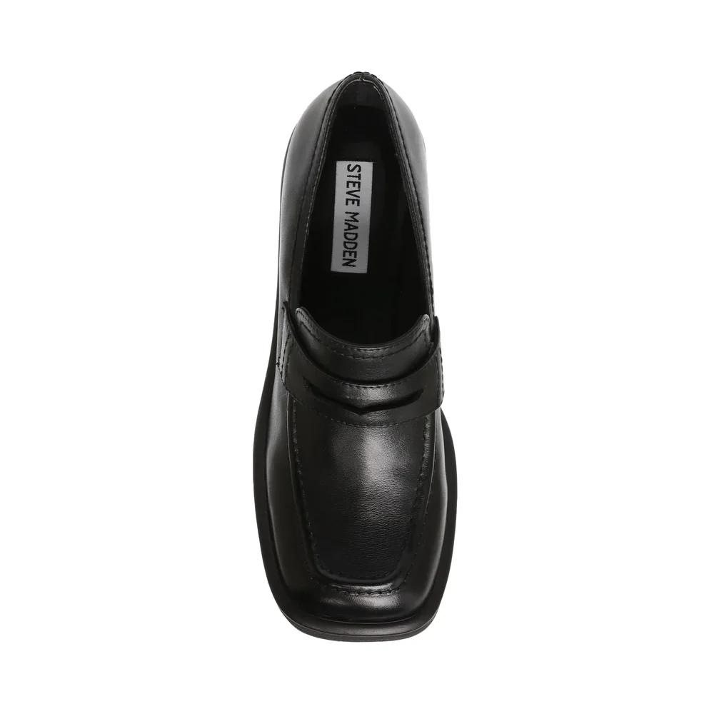 FAR-OUT BLACK LEATHER - Mocassini con Tacco Alto Donna Neri Donna STEVE MADDEN - Image 6