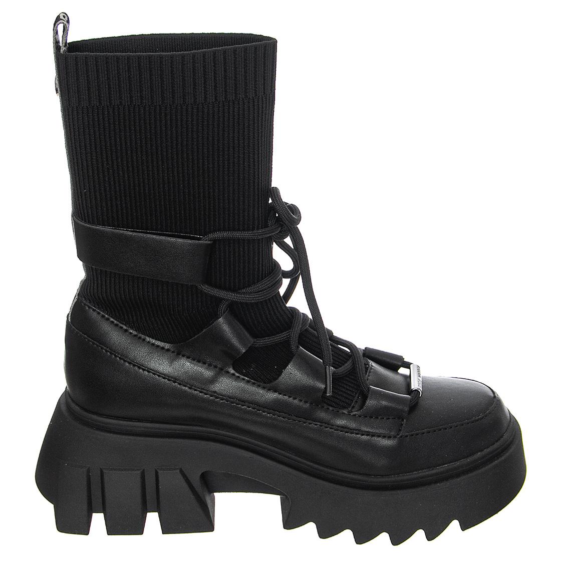 Womens Hierarchy Black Lace-Up Boots  Donna STEVE MADDEN - Image 2