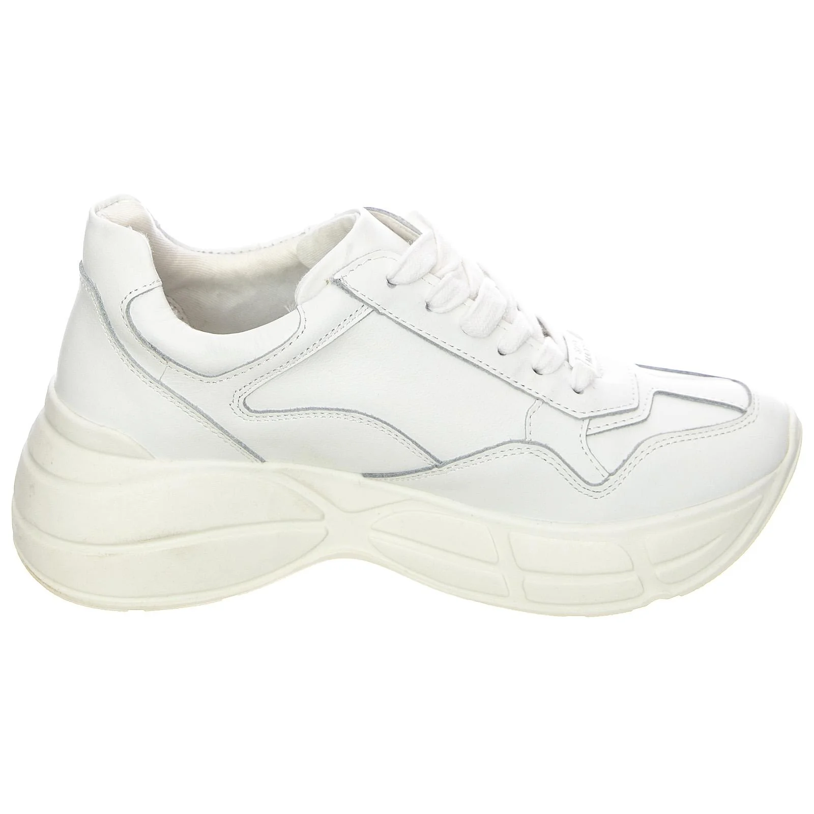 Womens Memory Shoes - White Leat - Scarpe Stringate Profilo Basso Donna Bianche  Donna STEVE MADDEN - Image 2
