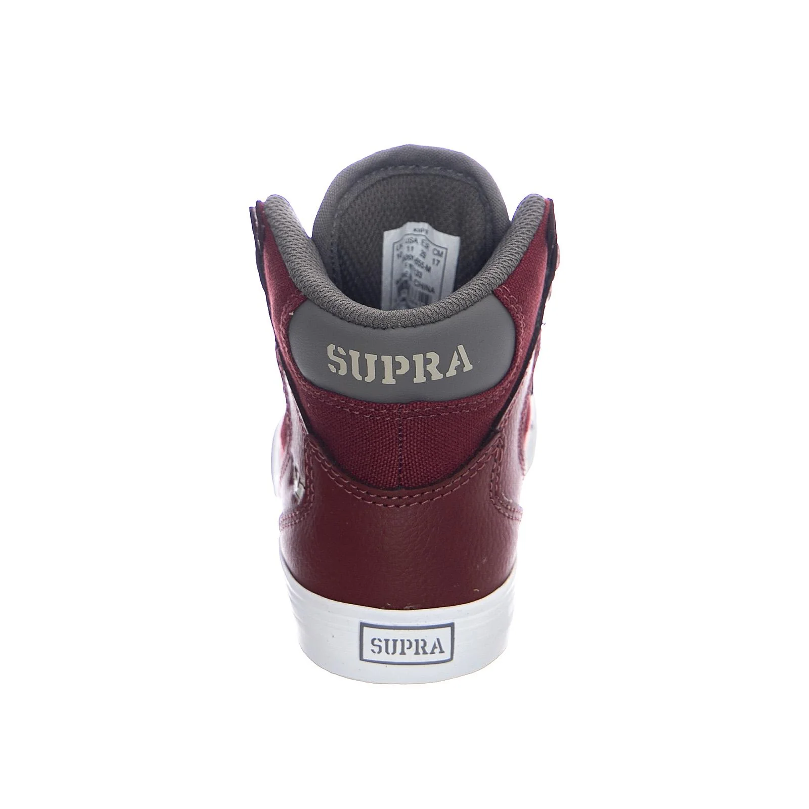 Kids Vaider Sneakers - Brick / White - Scarpe Stringate Profilo Alto Bambino Rosse / Bianche  Bambino SUPRA - Image 4