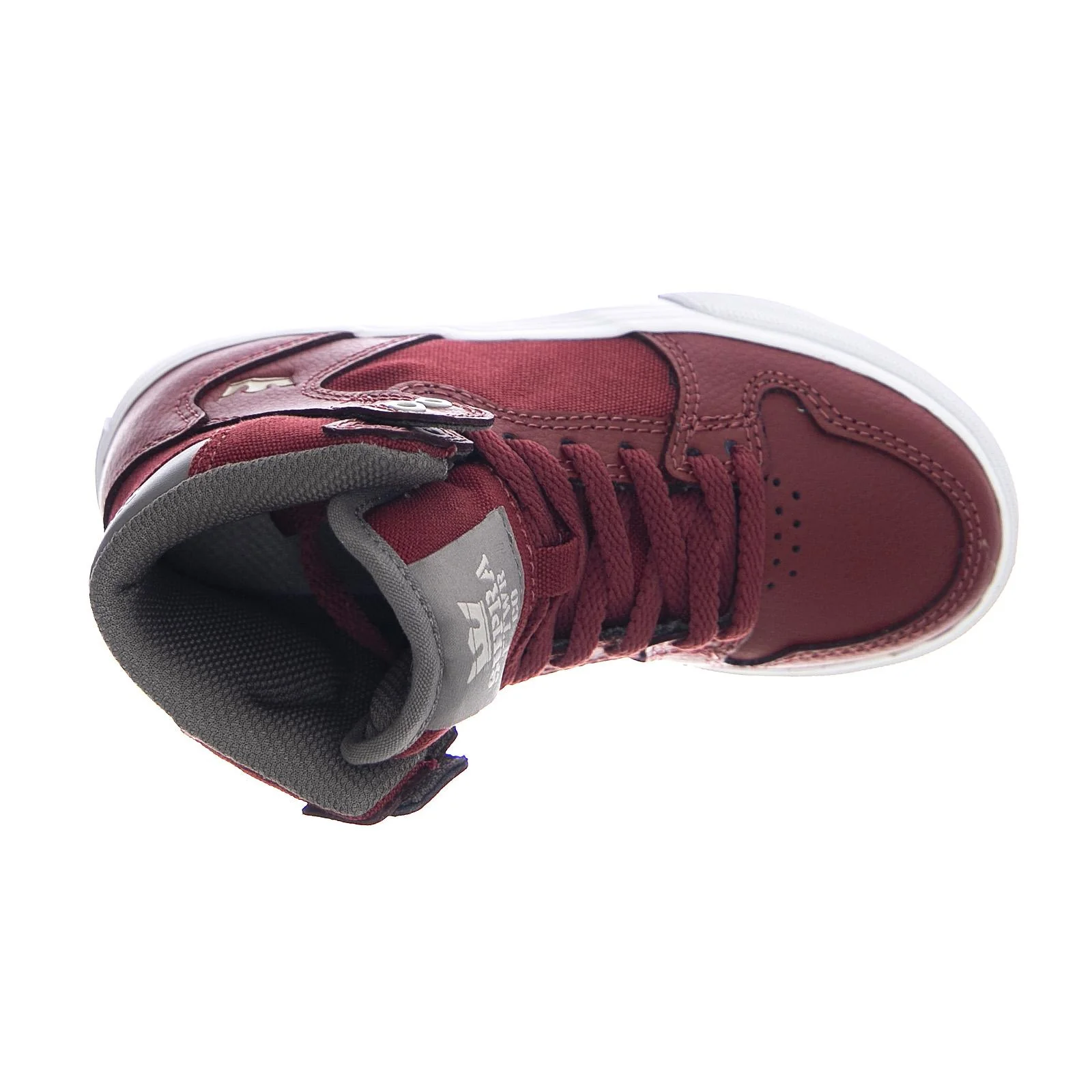 Kids Vaider Sneakers - Brick / White - Scarpe Stringate Profilo Alto Bambino Rosse / Bianche  Bambino SUPRA - Image 6