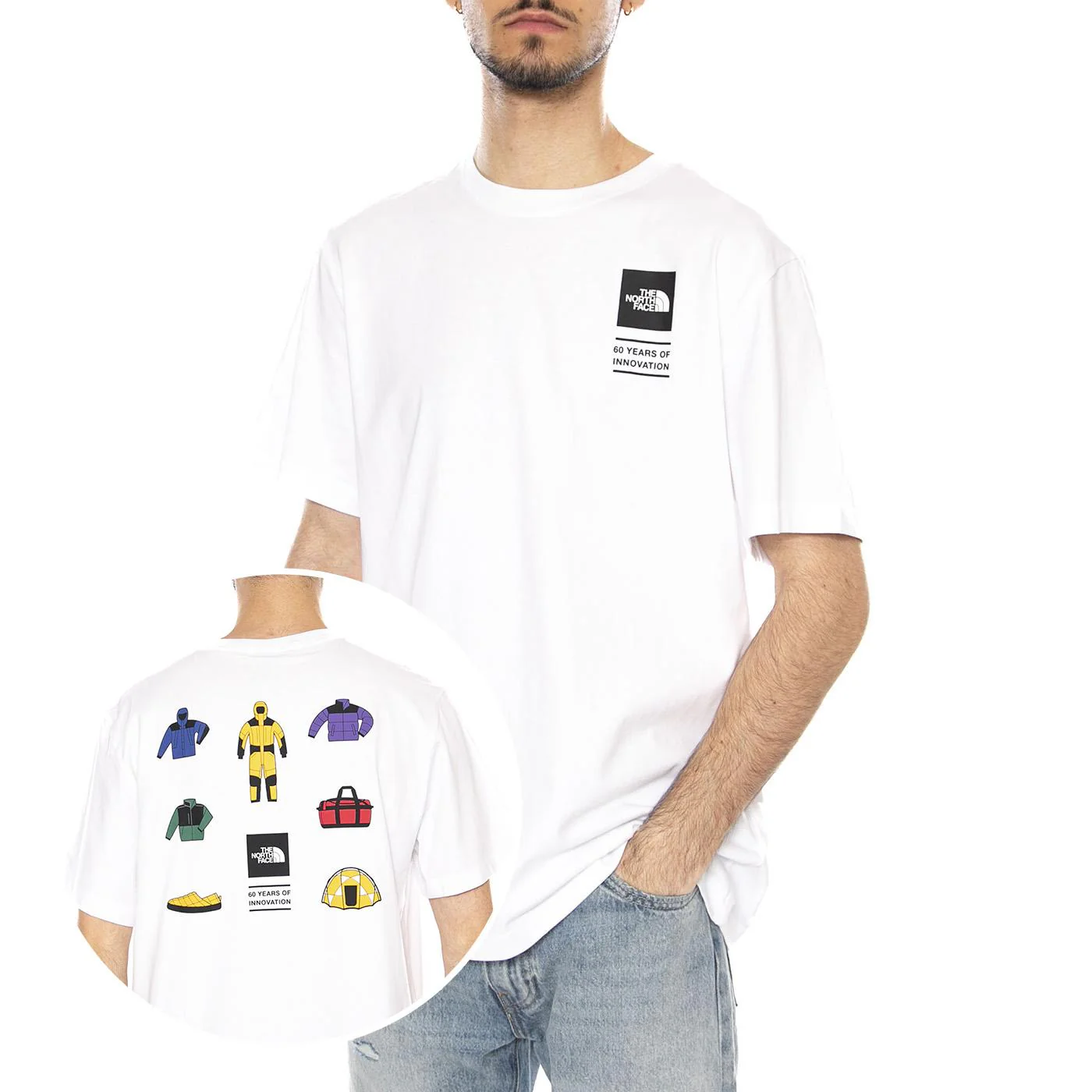 M ICON CEL RG SS TEE - Maglietta Girocollo Uomo Bianca  Uomo THE NORTH FACE
