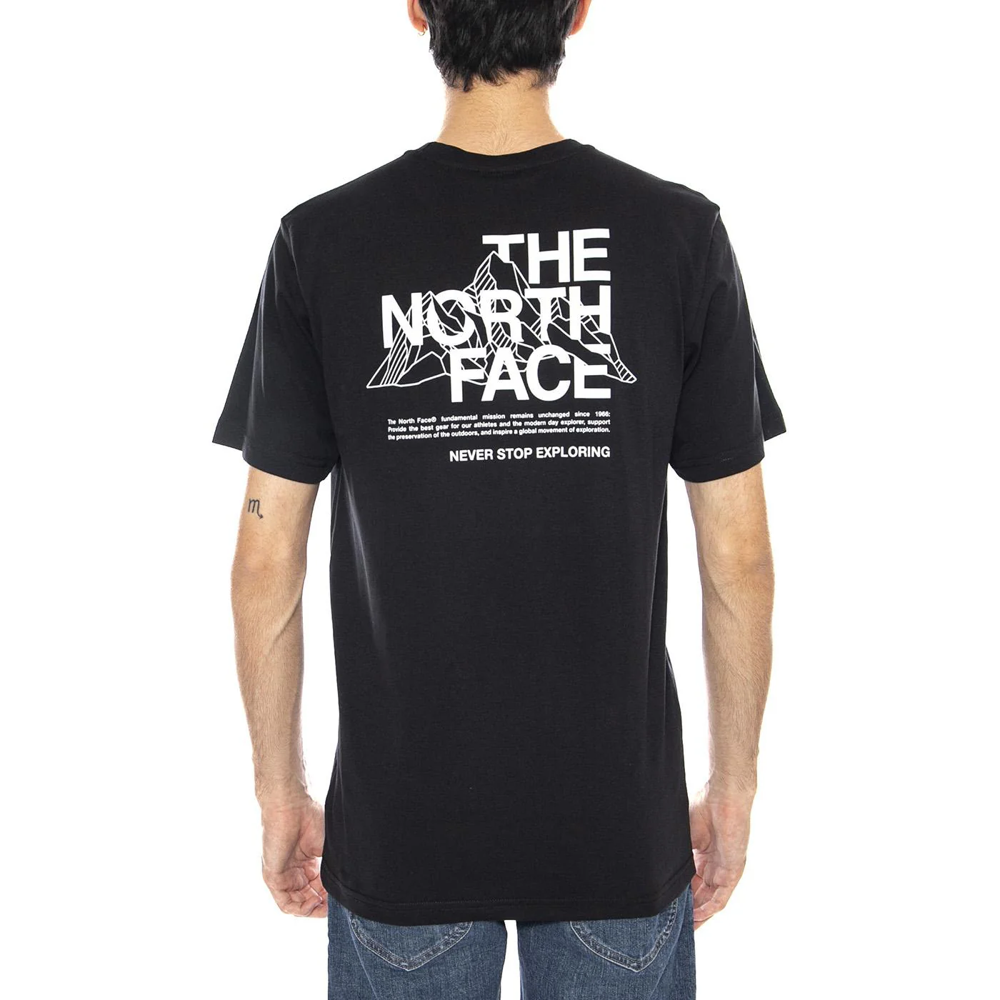 M Mountain Sketch SS Tee Black - Maglietta Girocollo Uomo Nera Uomo THE NORTH FACE - Image 3