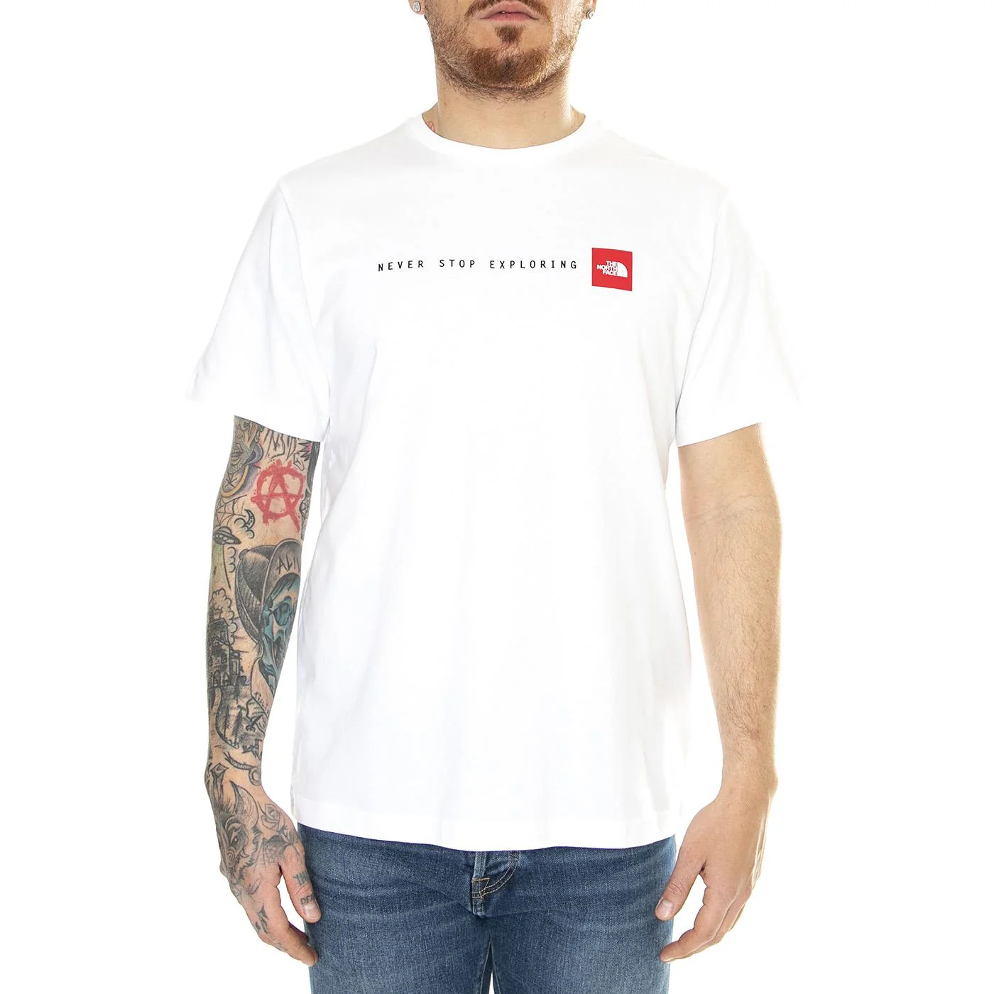 M S/S Never Stop Exploring Tee Tnf White - Maglietta Girocollo Uomo Bianca  Uomo THE NORTH FACE - Image 2