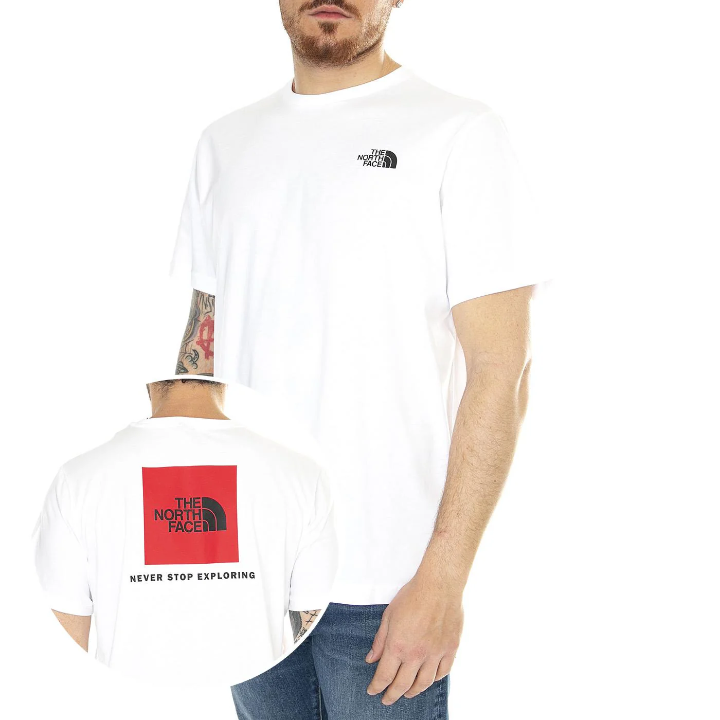 M S/S Redbox Tee Tnf White - Maglietta Girocollo Uomo Bianca  Uomo THE NORTH FACE