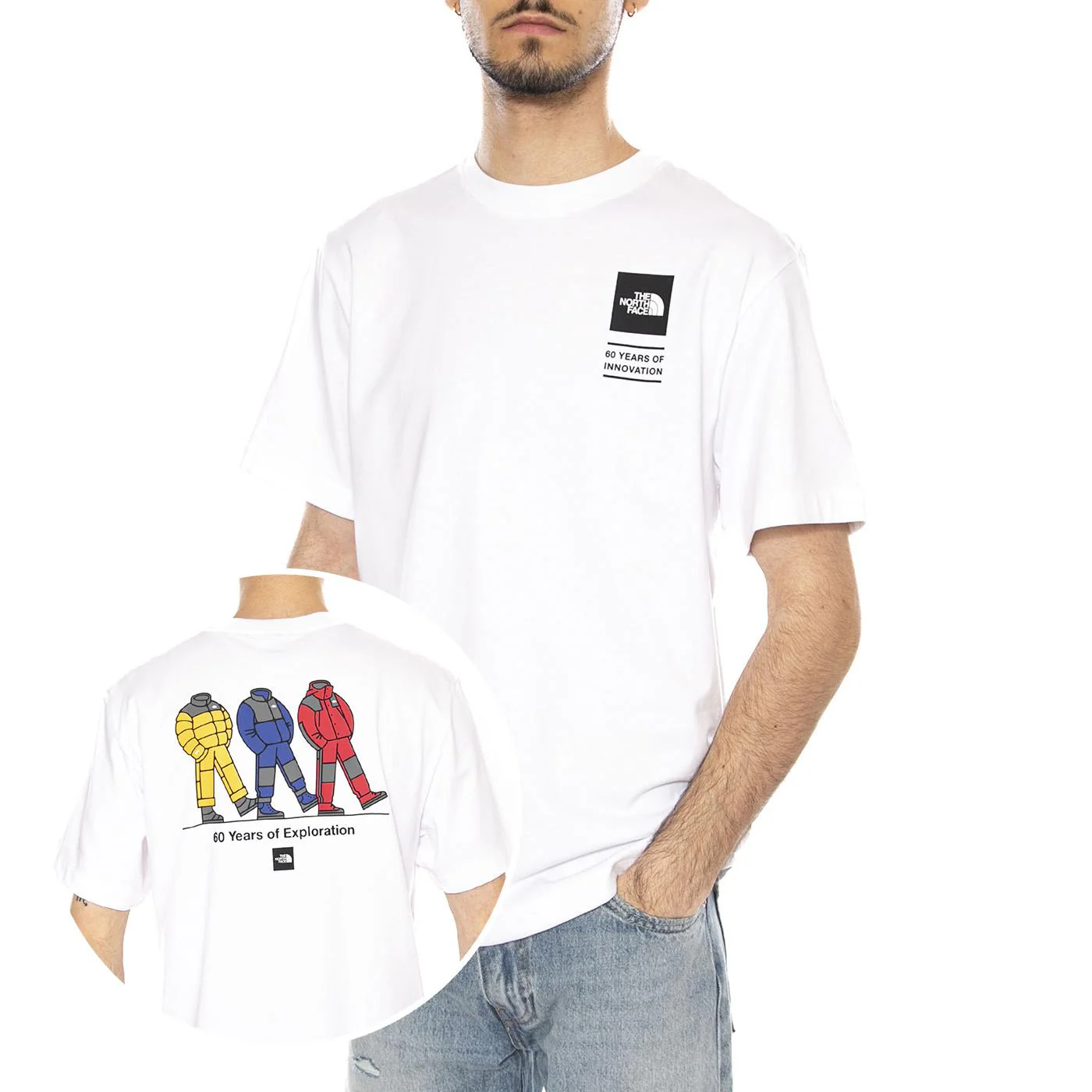 M TNF CEL RX SS TEE - Maglietta Girocollo Uomo Bianca Uomo THE NORTH FACE