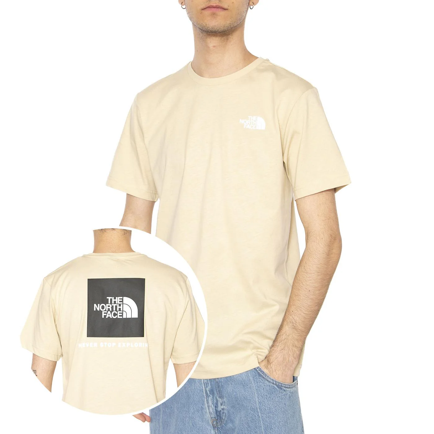 Men's S/S Box Nse Tee - Maglietta Girocollo Uomo Beige Uomo THE NORTH FACE