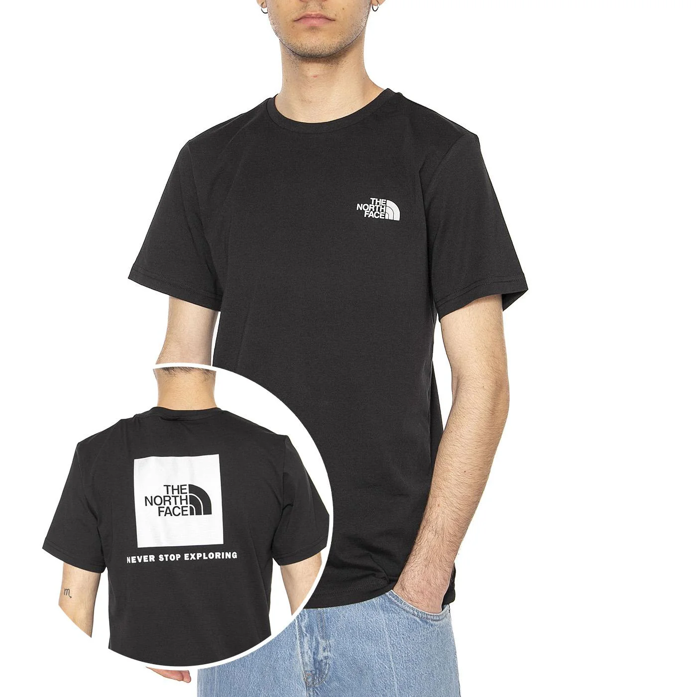 Men's S/S Reflective Box Nse Tee - Maglietta Girocollo Uomo Nera Uomo THE NORTH FACE