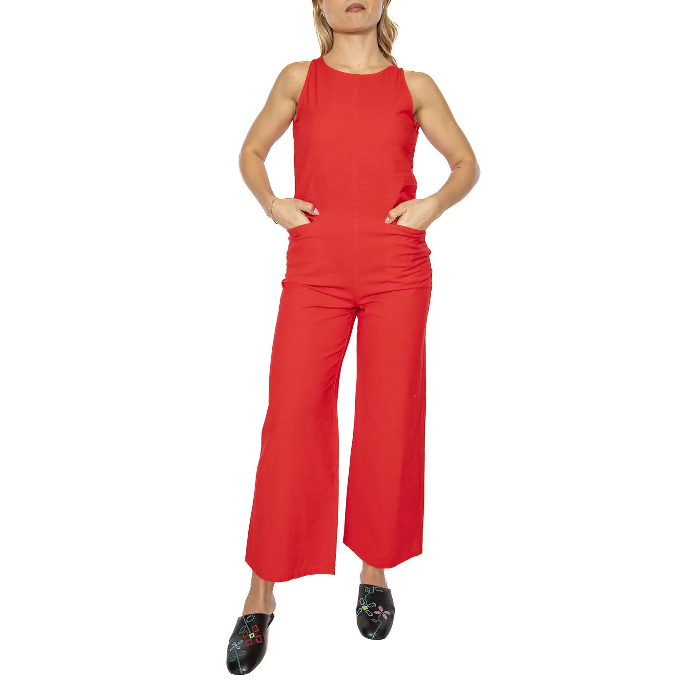 Fiery Red Adriana Jumpsuit - Tuta Donna Rossa Donna THINKING MU