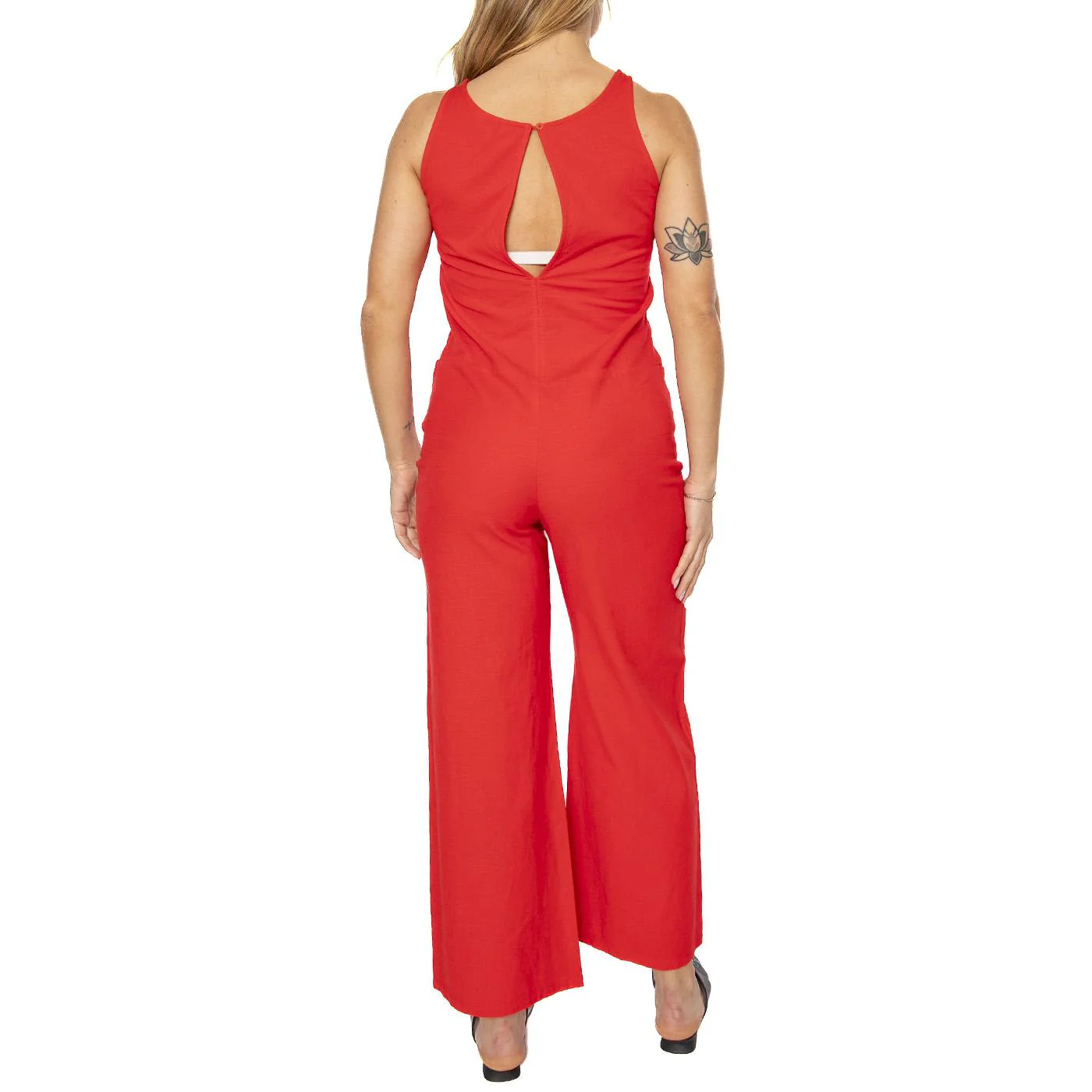 Fiery Red Adriana Jumpsuit - Tuta Donna Rossa Donna THINKING MU - Image 3