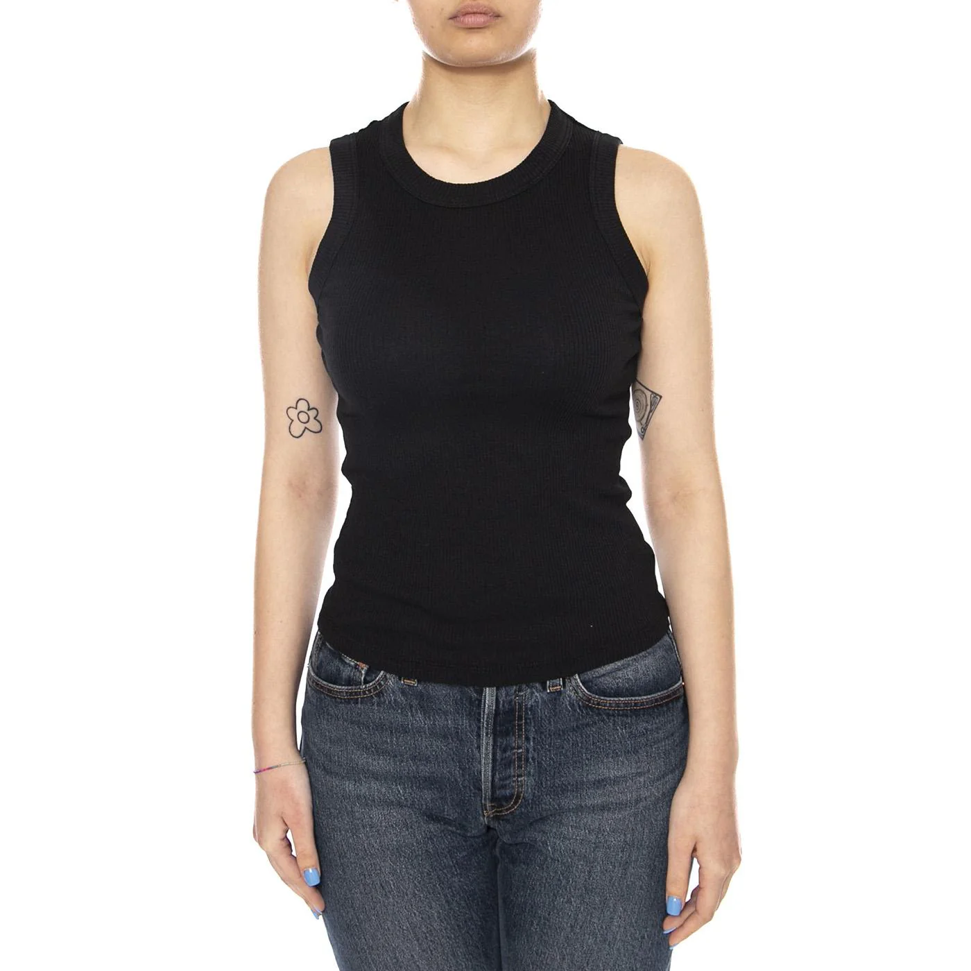 BLACK JULIETTE TOP BLACK - Canotta Donna Nera Donna THINKING MU - Image 2
