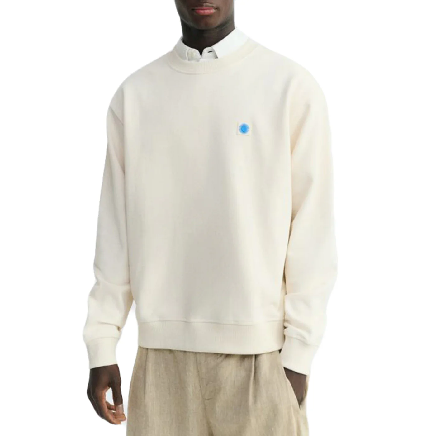 LEON SWEATSHIRT PANNACOTTA - Felpa Girocollo Uomo Bianca Uomo THINKING MU