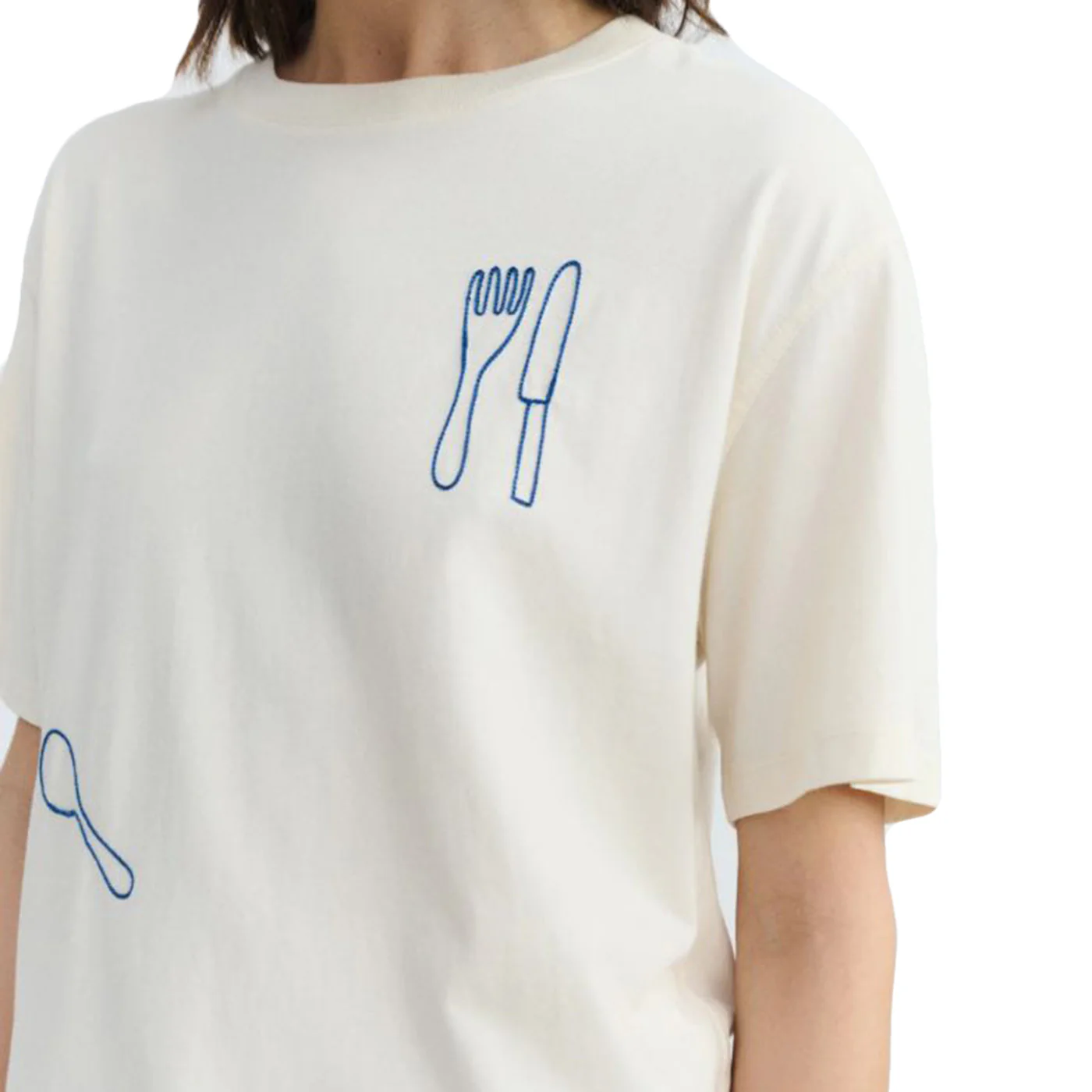 LUCIA TEE WHITE - Maglietta Girocollo Donna Bianca  Donna THINKING MU - Image 2