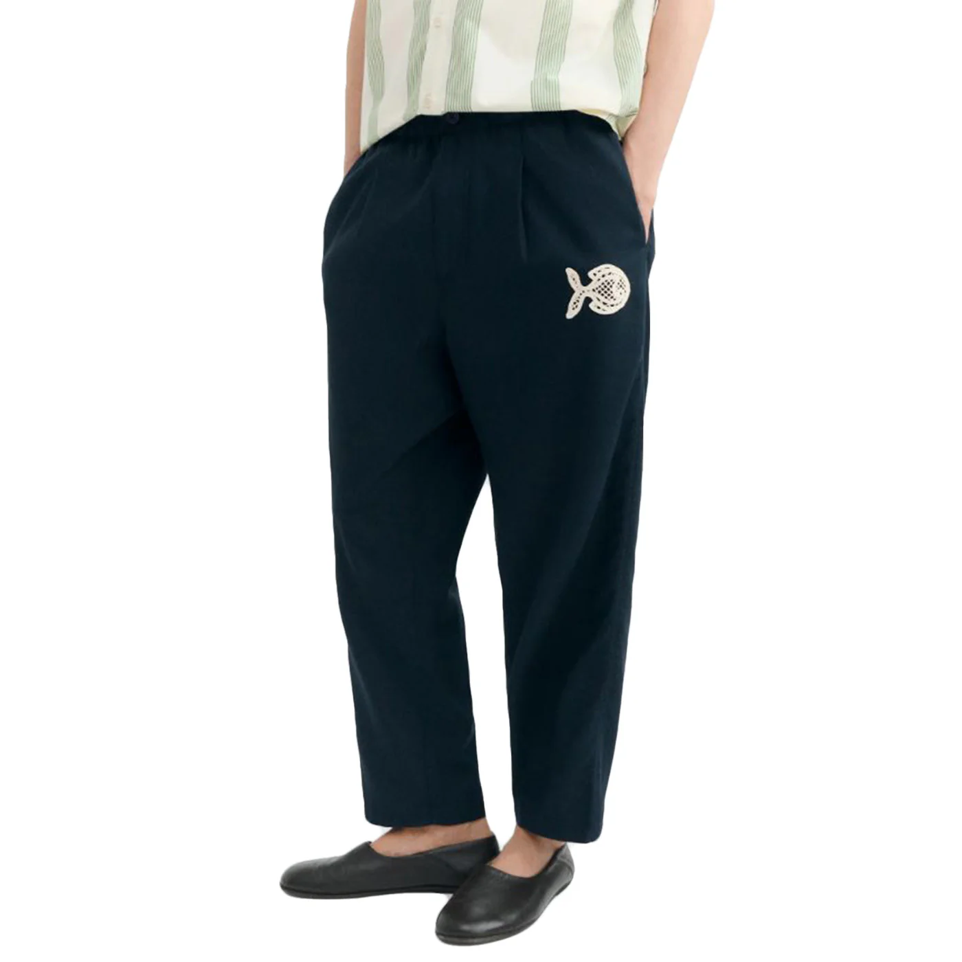 MARCELO PANTS NAVY FISH - Pantaloni Uomo Blu Uomo THINKING MU