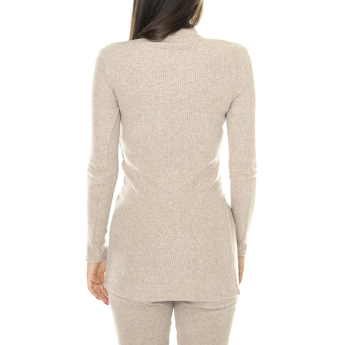 Taupe Ivy Knitted Top - Maglia Donna Beige  Donna THINKING MU - Image 3