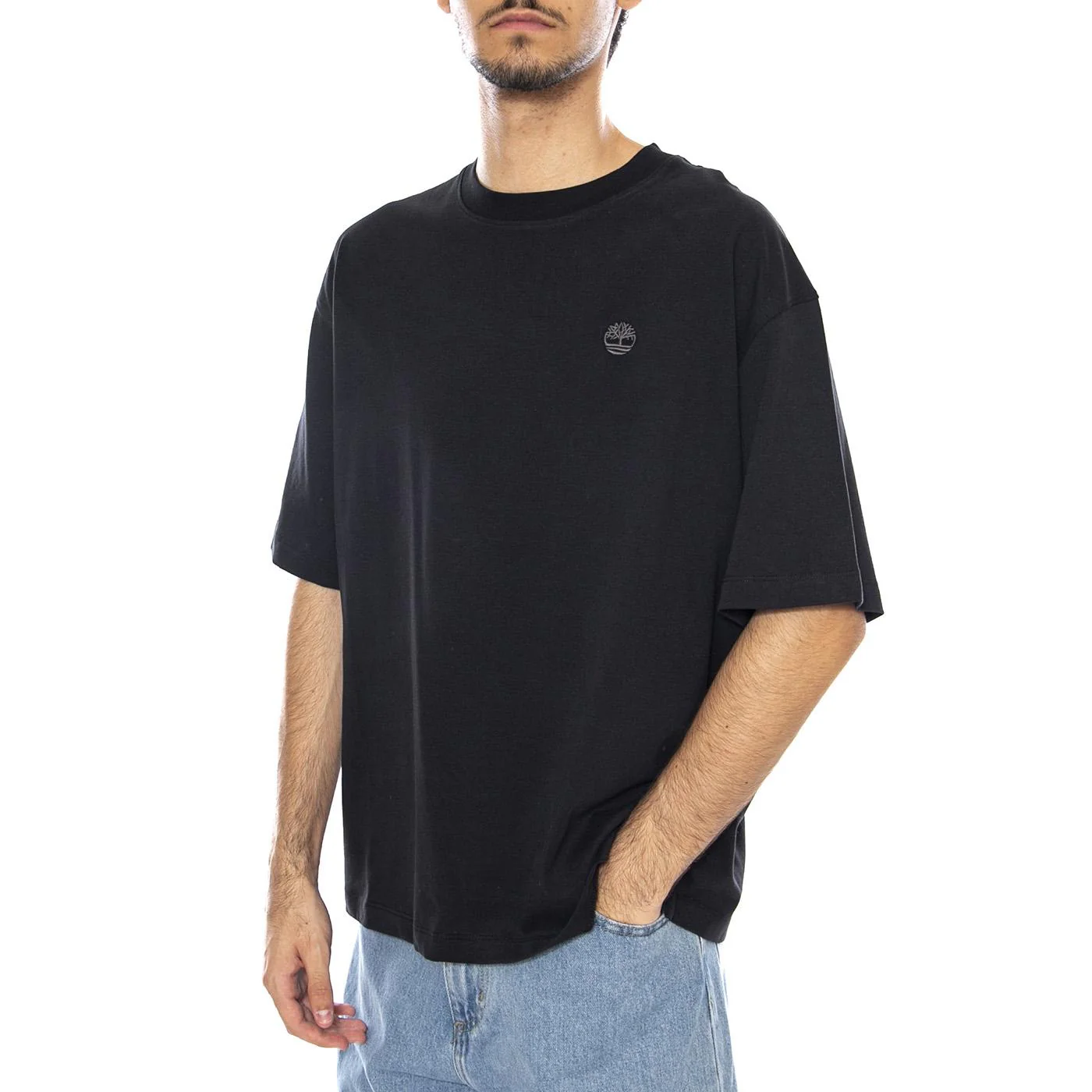 Dunstan River Short Sleeve Tee Black - Maglietta Girocollo Uomo Nera  Uomo TIMBERLAND