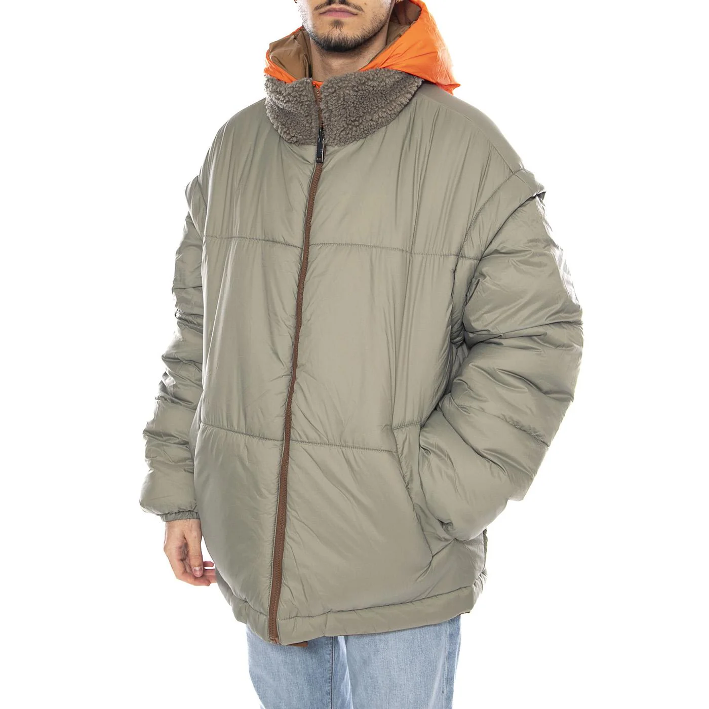 Kristian Conv Puffer Coat -- Giacca Uomo Pecan/Moss Green Reversibile con Cappuccio Uomo UGG - Image 4