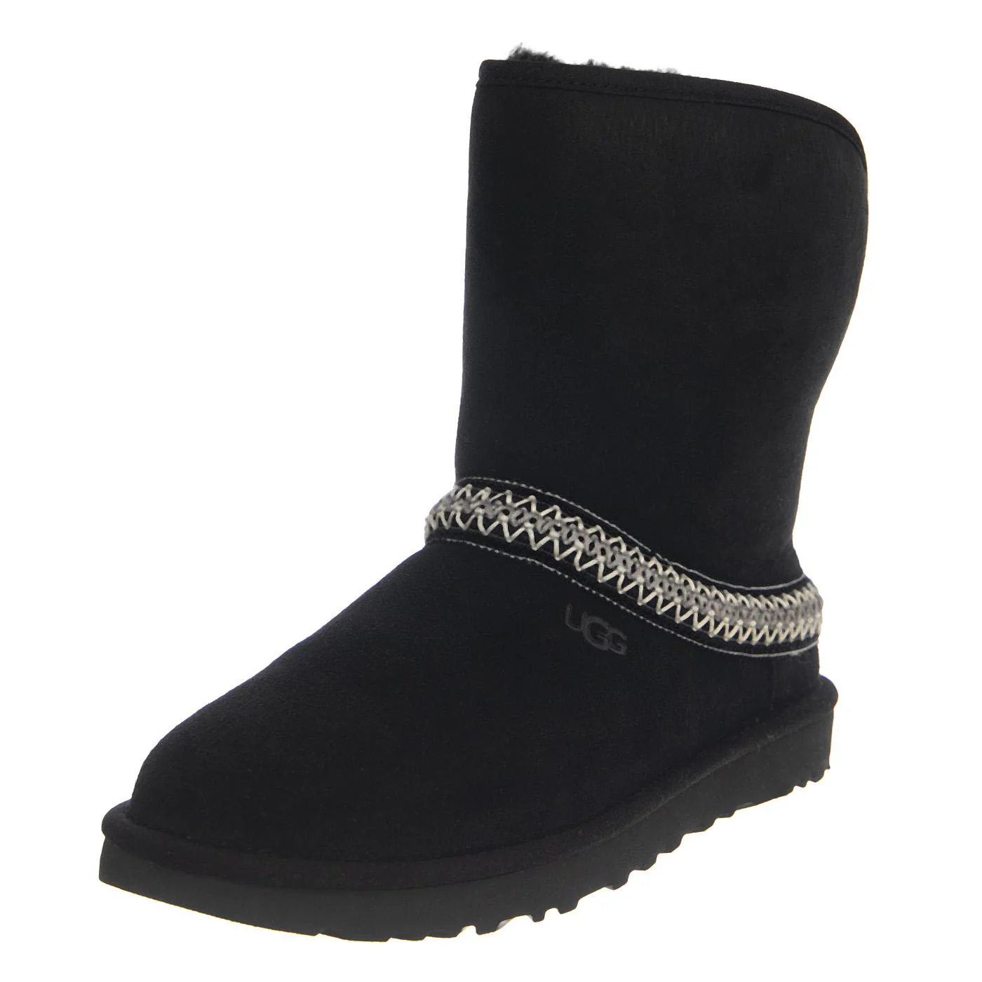 W Classic Short Crescent Black - Stivali Donna Neri Donna UGG