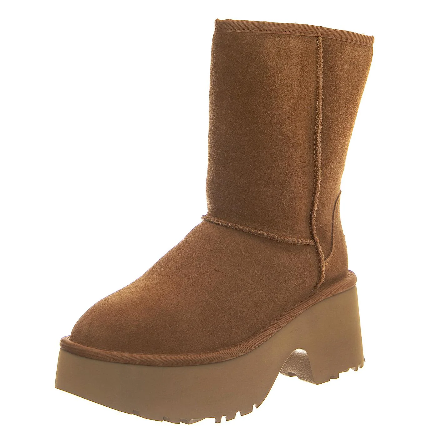 W Classic Short New Heights Chstnut Mini Platrform - Stivali Donna Beige Donna UGG