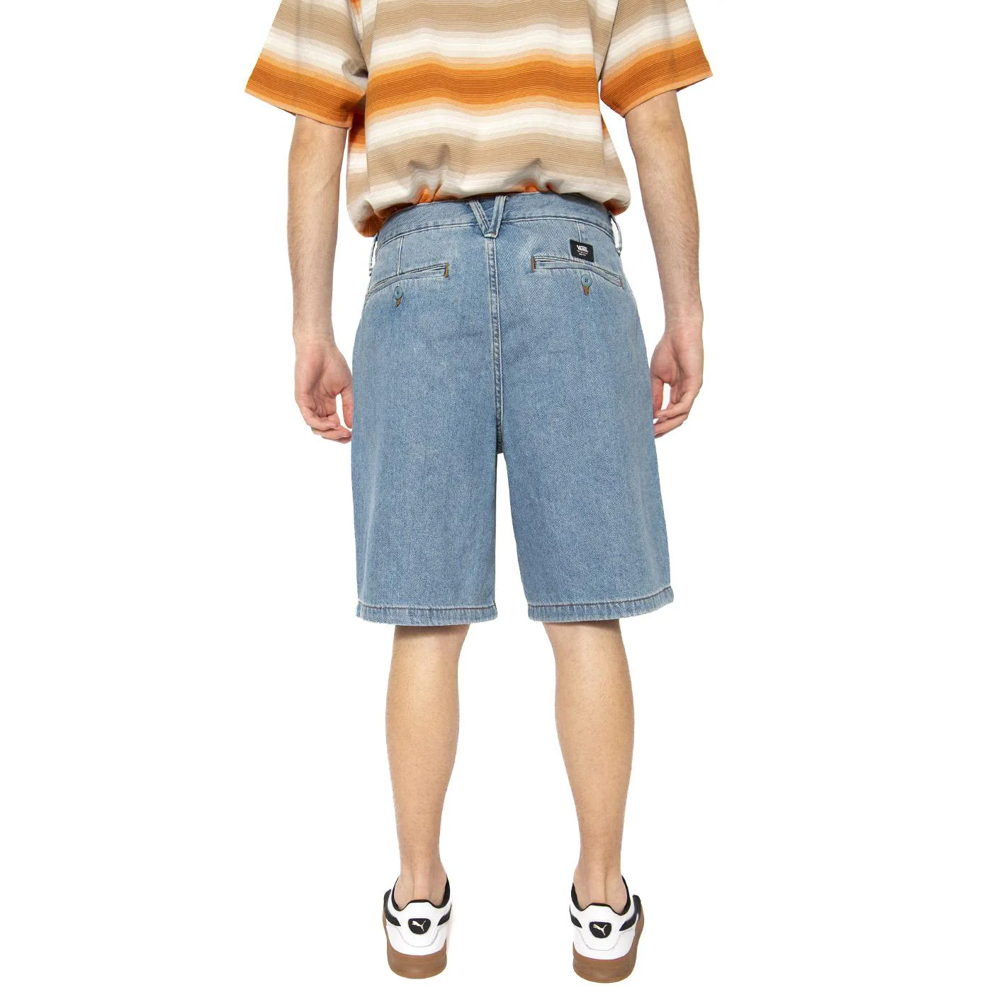 Authentic Chino Loose Pleated Denim Short Stonwash / Blue - Bermuda Uomo Blu Uomo VANS - Image 3