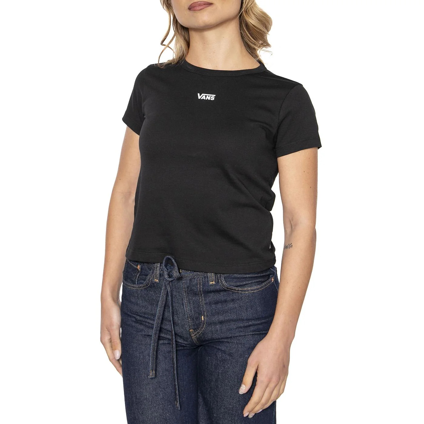 Basic Mini SS Black - Maglietta Girocollo Donna Nera  Donna VANS