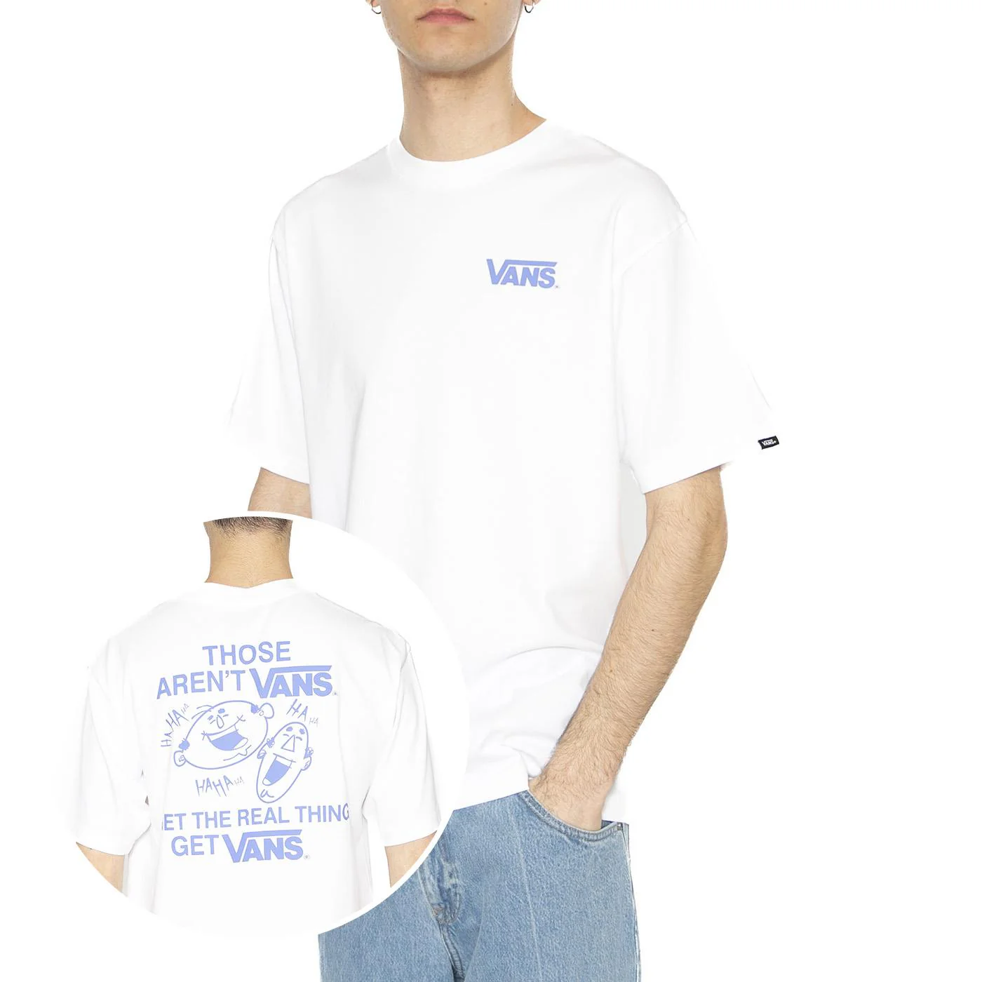 Cuckling Duo Loose SS Tee White - Maglietta Girocollo Uomo Bianca  Uomo VANS
