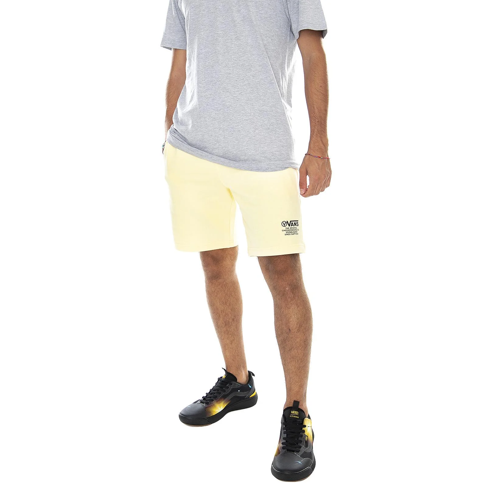 Mn Distort Type Fleece Shorts - Double Cream - Bermuda Uomo Gialli Uomo VANS