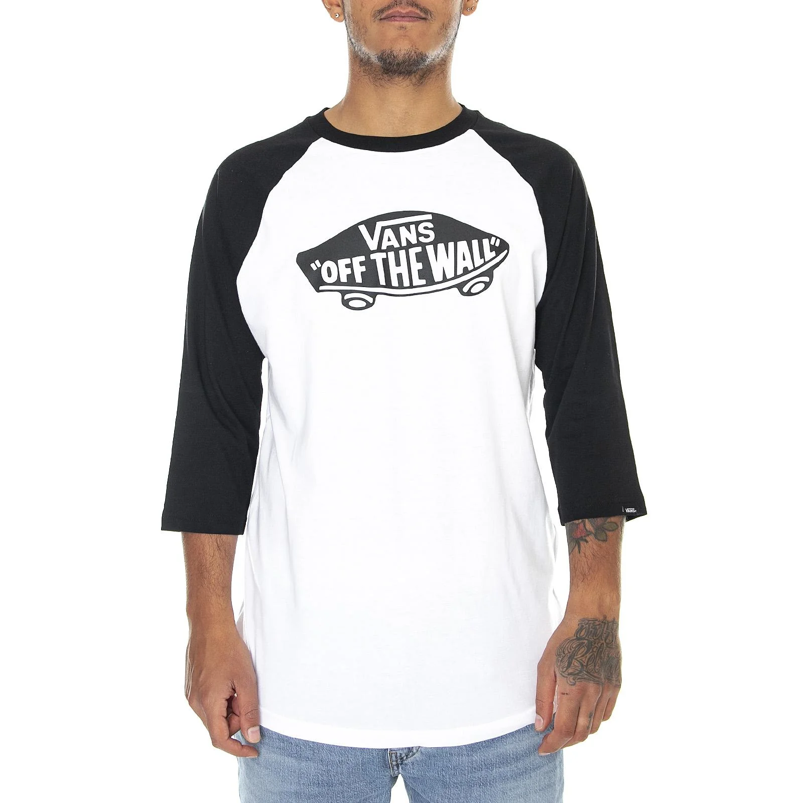Mn OTW Raglan T-Shirt - White / Black - Maglieta Maniche 3/4 Uomo Bianca  Uomo VANS - Image 2