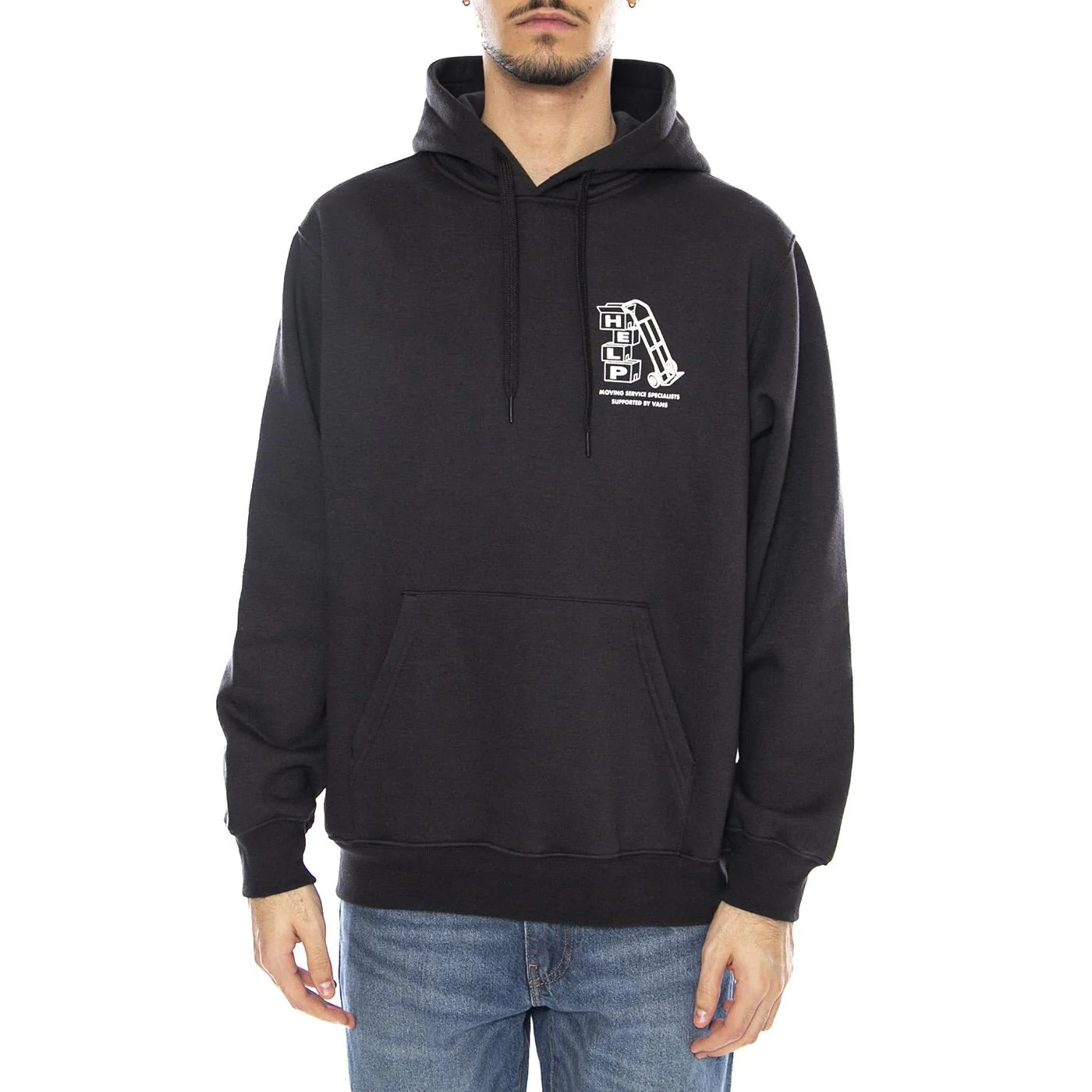 Moving Co Pullover Vans Black -- Felpa con Cappuccio Uomo Nera  Uomo VANS - Image 2
