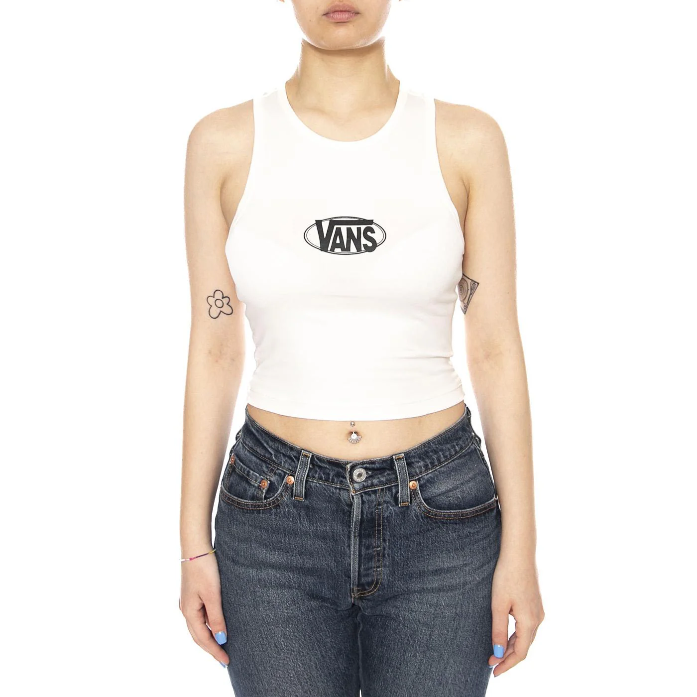 OVAL LOGO TANK EGRET - Canotta Donna Bianca Donna VANS - Image 2