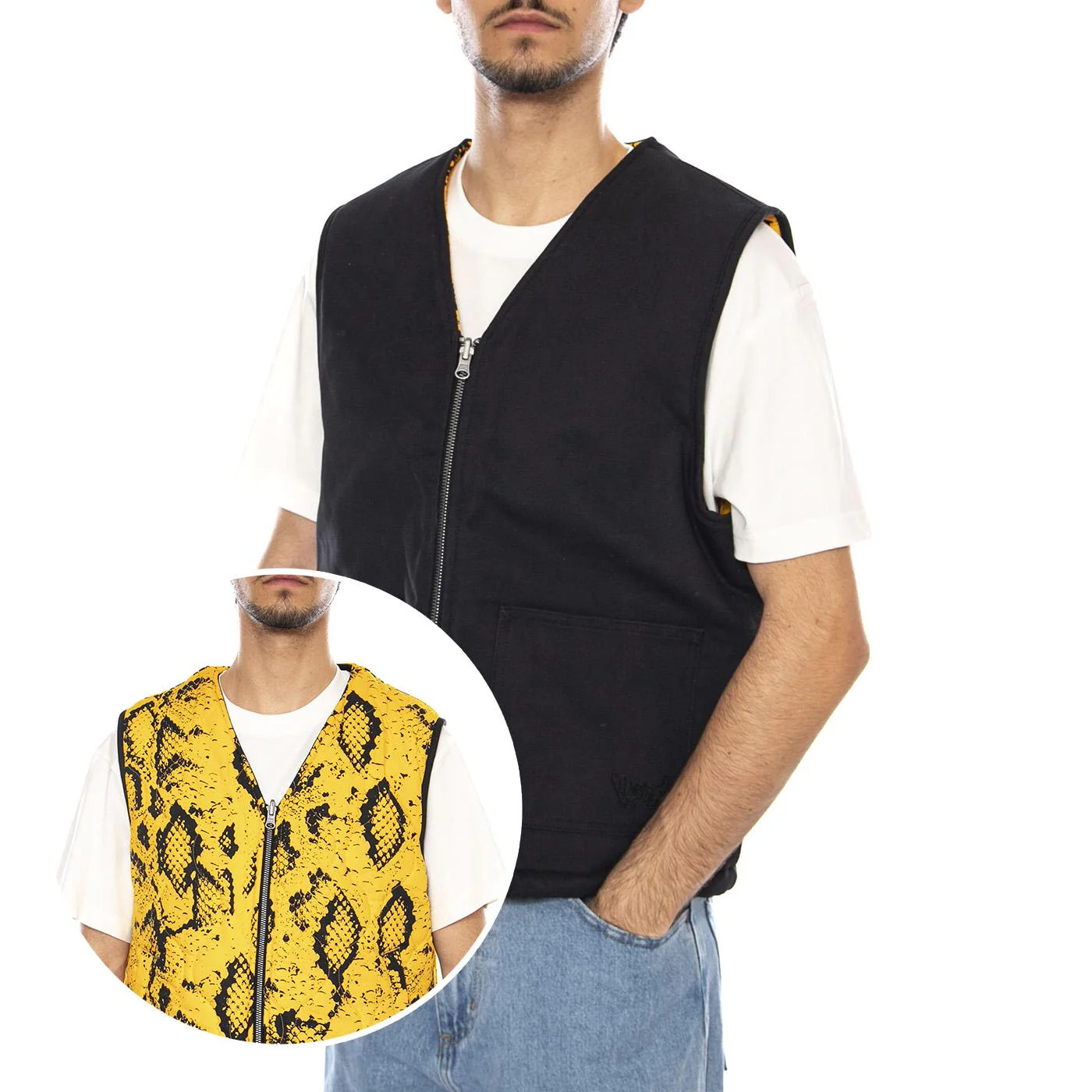 Raw Instinct Vest - Giacca Smanicata Uomo Nera / Multicolore  Uomo VANS