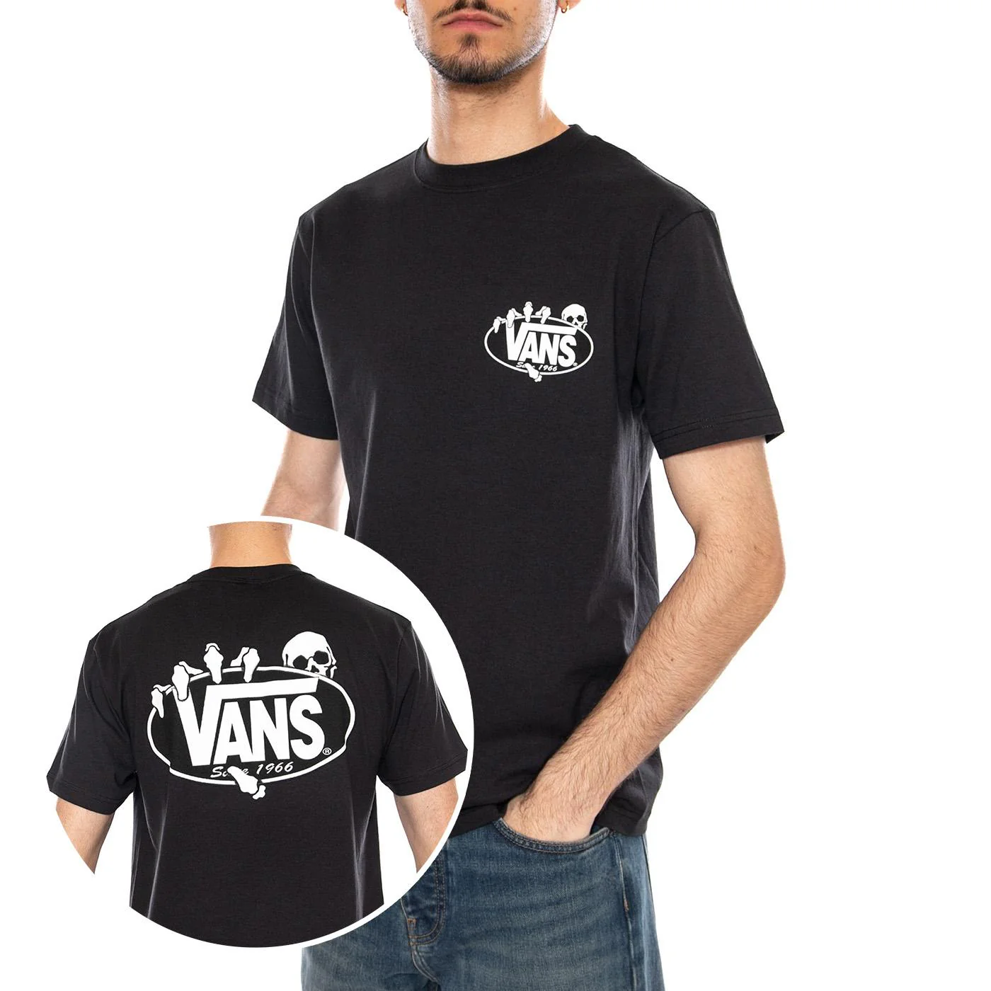 SHOW OFF SS TEE BLACK - Maglietta Girocollo Uomo Nera Uomo VANS
