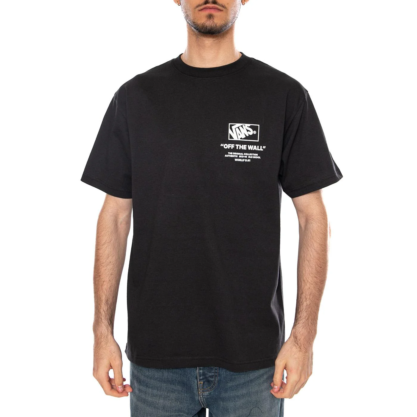 STACKED HI SS TEE BLACK/WHITE - Maglietta Girocollo Uomo Nera Uomo VANS - Image 2