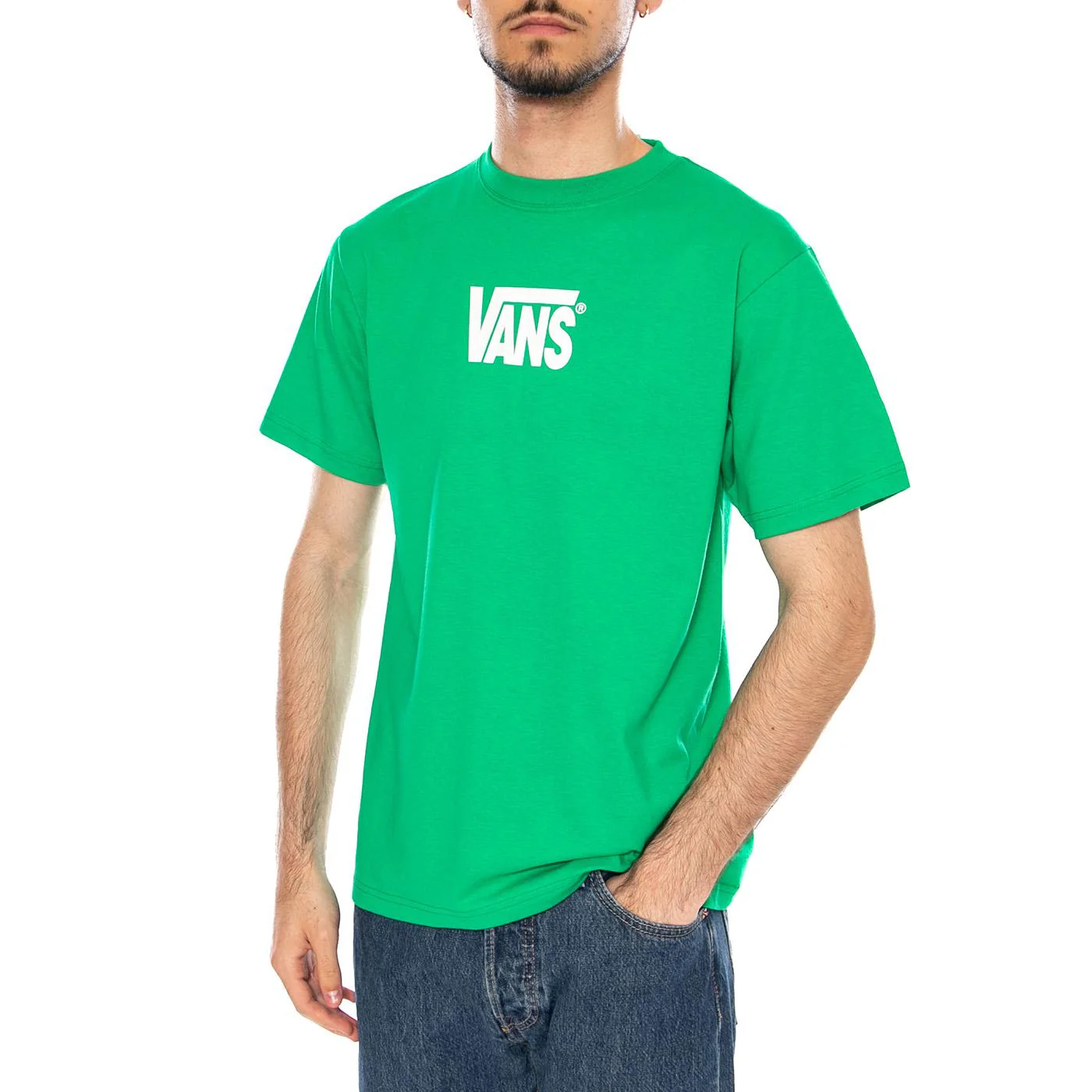 STRETCH LOGO SS TEE VIVID VERDANT - Maglietta Girocollo Uomo Verde Uomo VANS