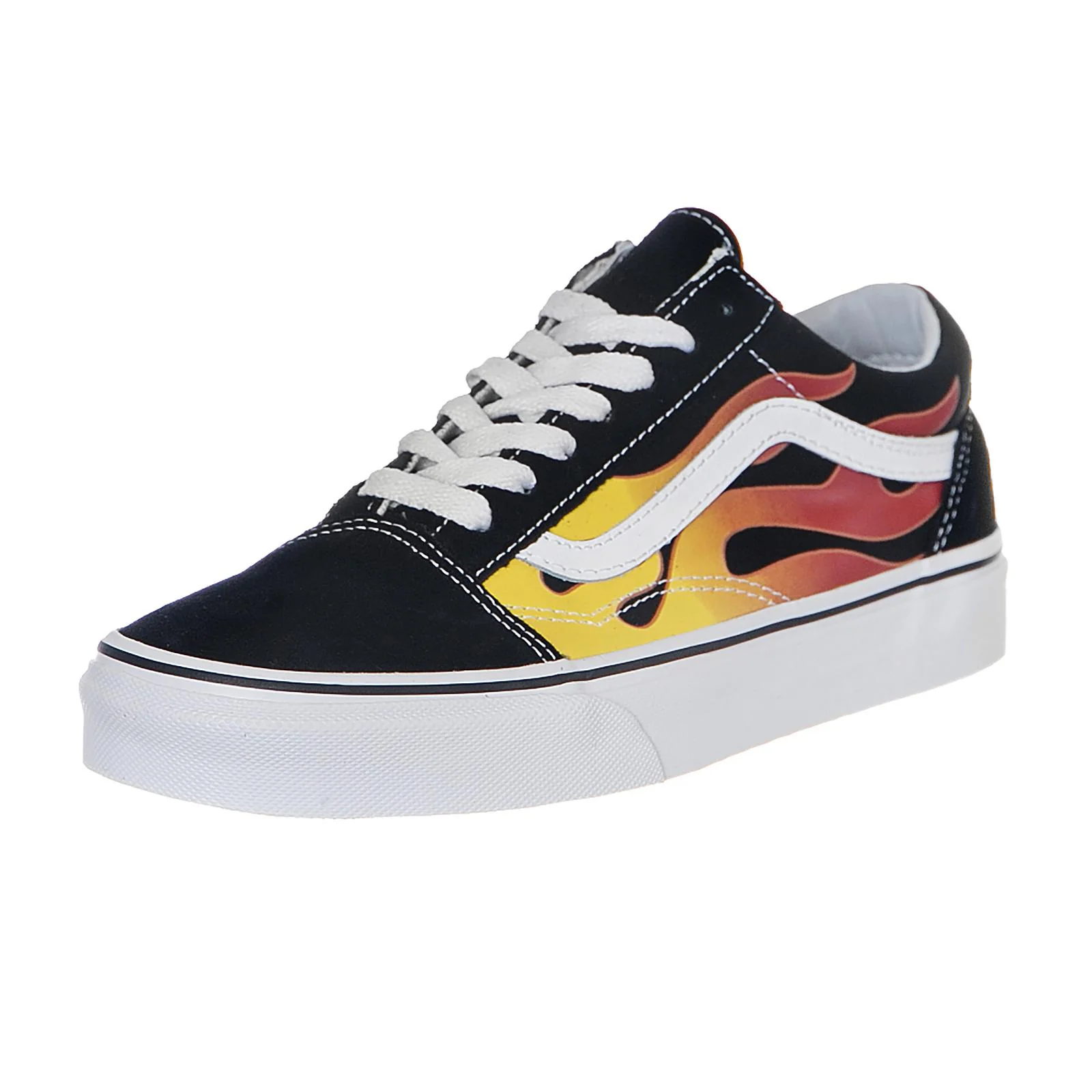 Ua Old Skool - Flame / Black - Scarpe Basse Uomo / Donna Nere Uomo VANS