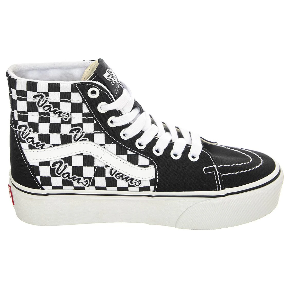 UA SK8-Hi Tapered Stackfo Black / White - Scarpe Stringate Profilo Alto Donna Nere / Checkerboard / Multicolore  Donna VANS - Image 2