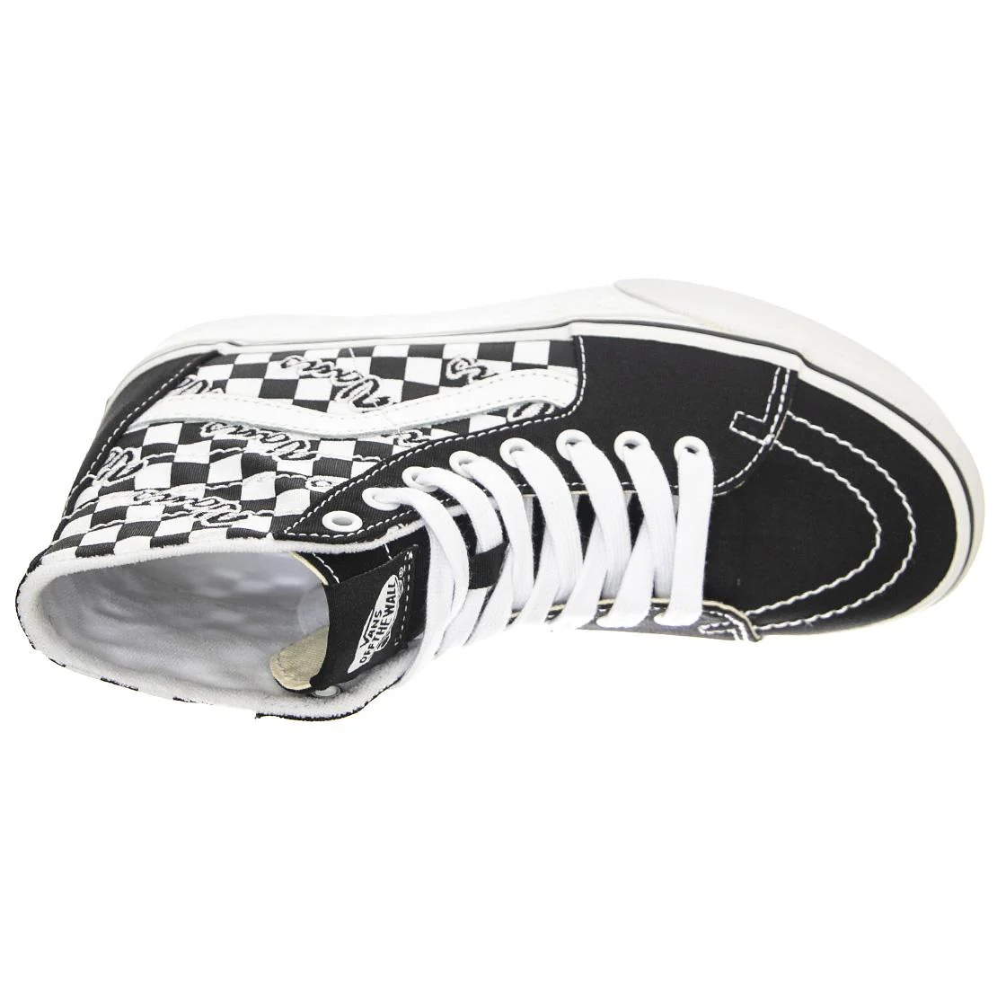 UA SK8-Hi Tapered Stackfo Black / White - Scarpe Stringate Profilo Alto Donna Nere / Checkerboard / Multicolore  Donna VANS - Image 6