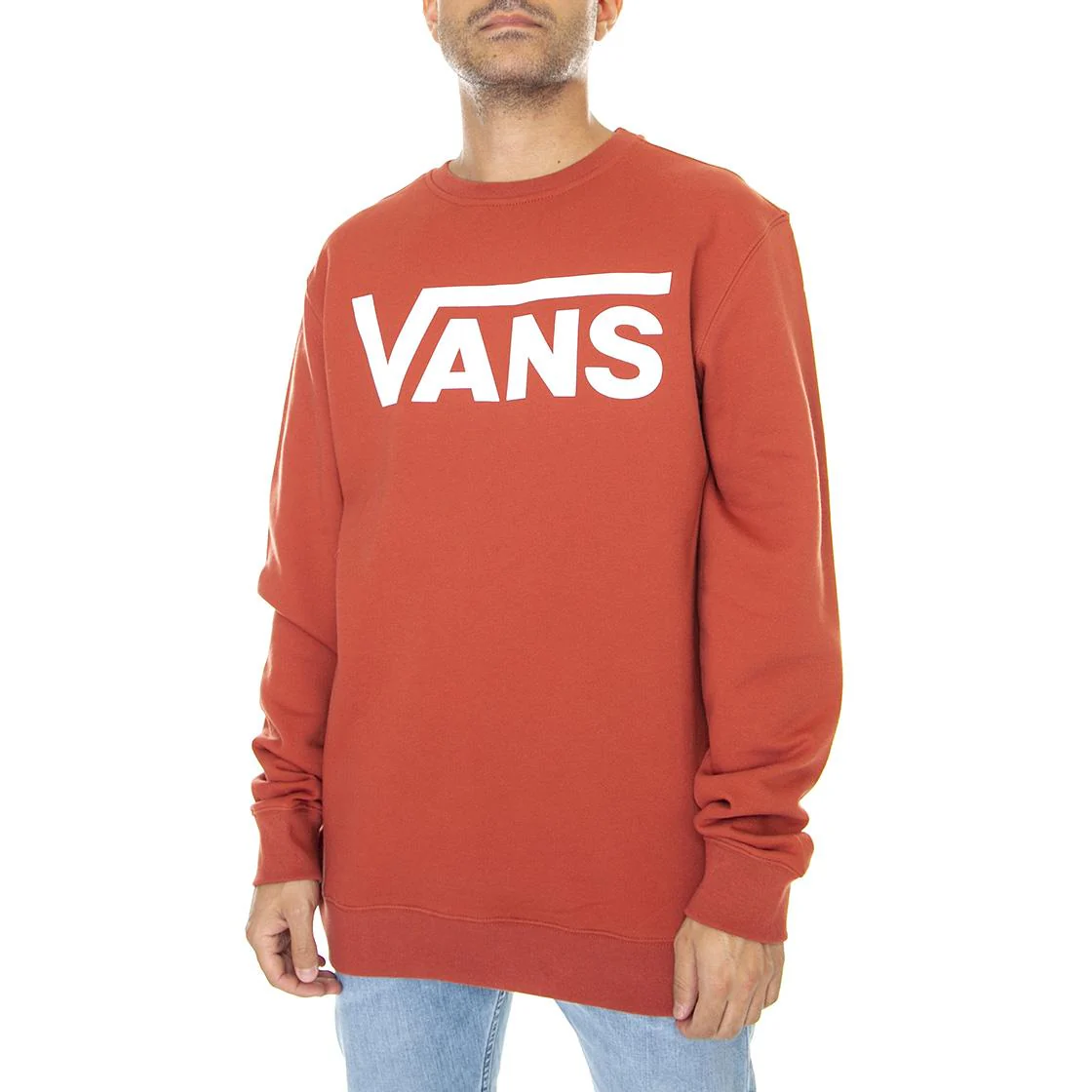 Vans Classic - Felpa Girocollo Uomo Rossa / Chili Oil Uomo VANS