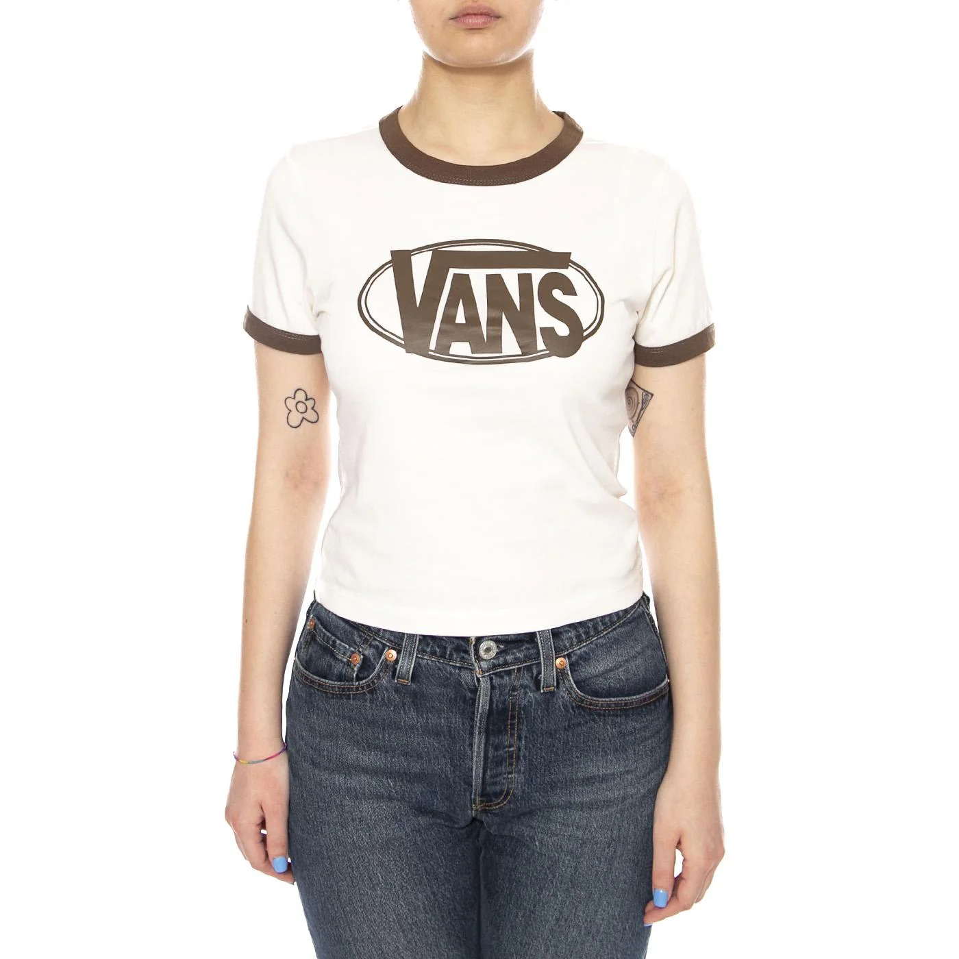 W CENTER CHEST RINGER T EGRET - Maglietta Girocollo Donna Bianca Donna VANS - Image 2