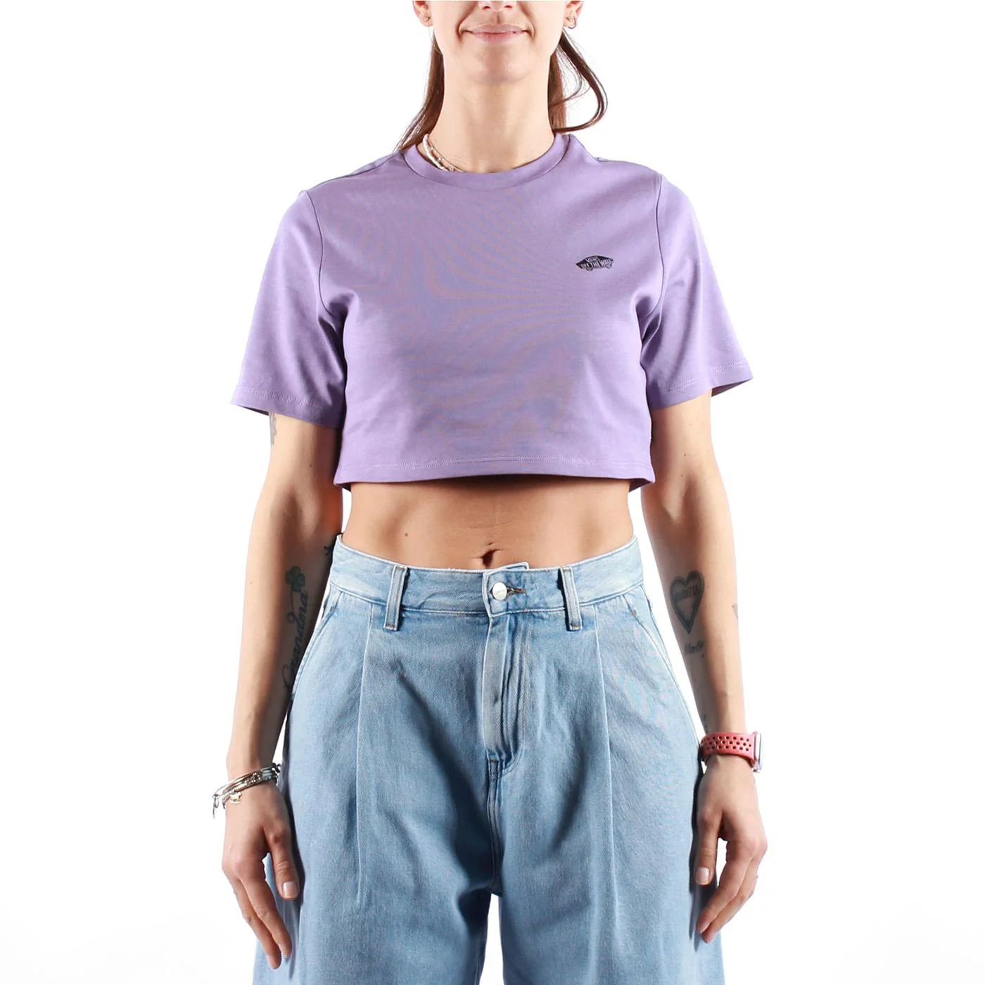 W STYLE 76 II CREW CROP SS PURPLE HAZE - Maglietta Girocollo Cropped Donna Viola Donna VANS