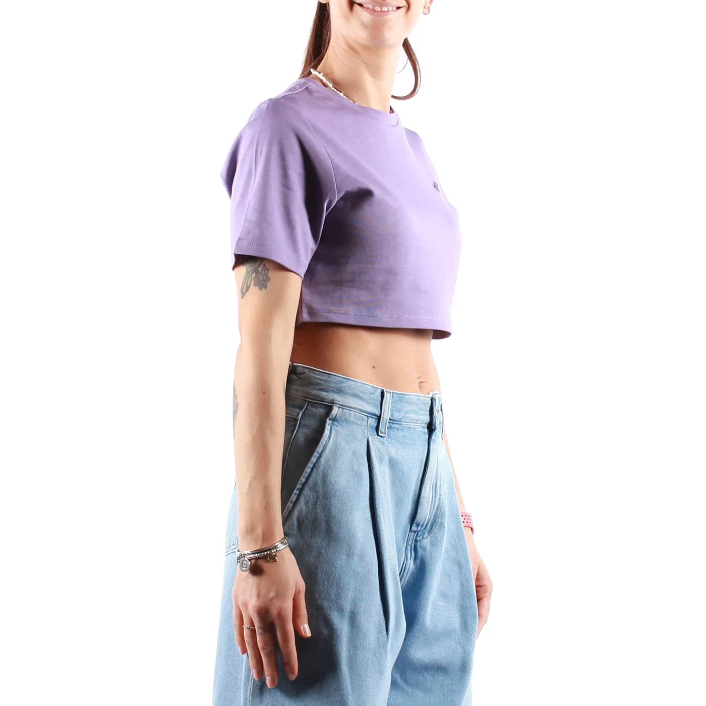 W STYLE 76 II CREW CROP SS PURPLE HAZE - Maglietta Girocollo Cropped Donna Viola Donna VANS - Image 2