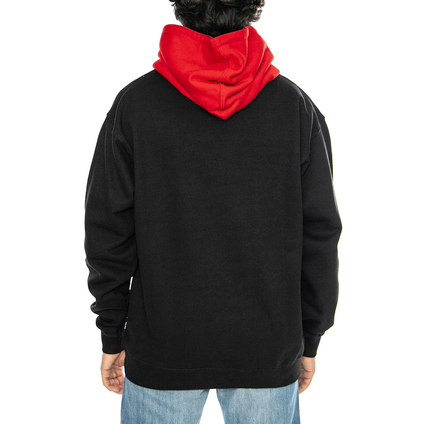 Hoodie Telly Wire Black / Fire Red - Felpa con Cappuccio a Contrasto Uomo Nera Uomo WASTED PARIS - Image 3